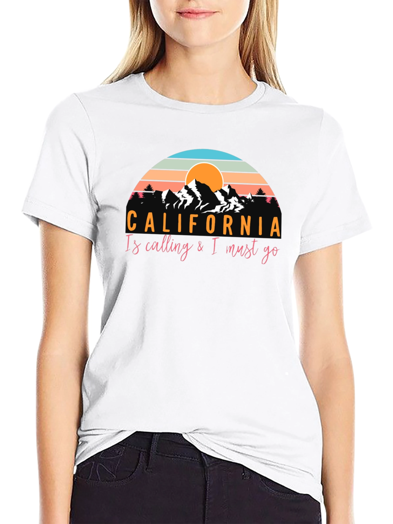 California Calling Black Graphic Tee