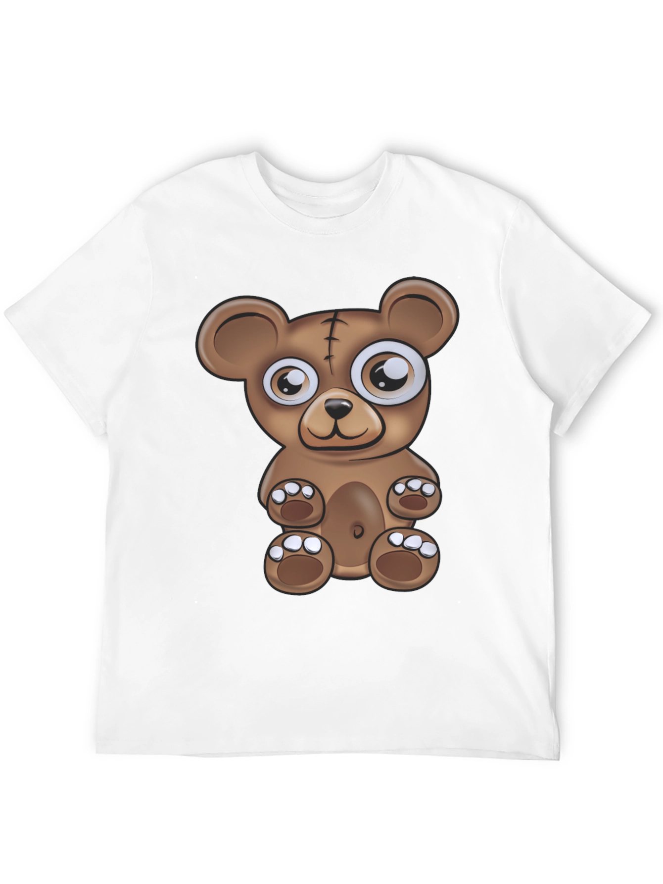 Cartoon Bear Graphic Black T-Shirt