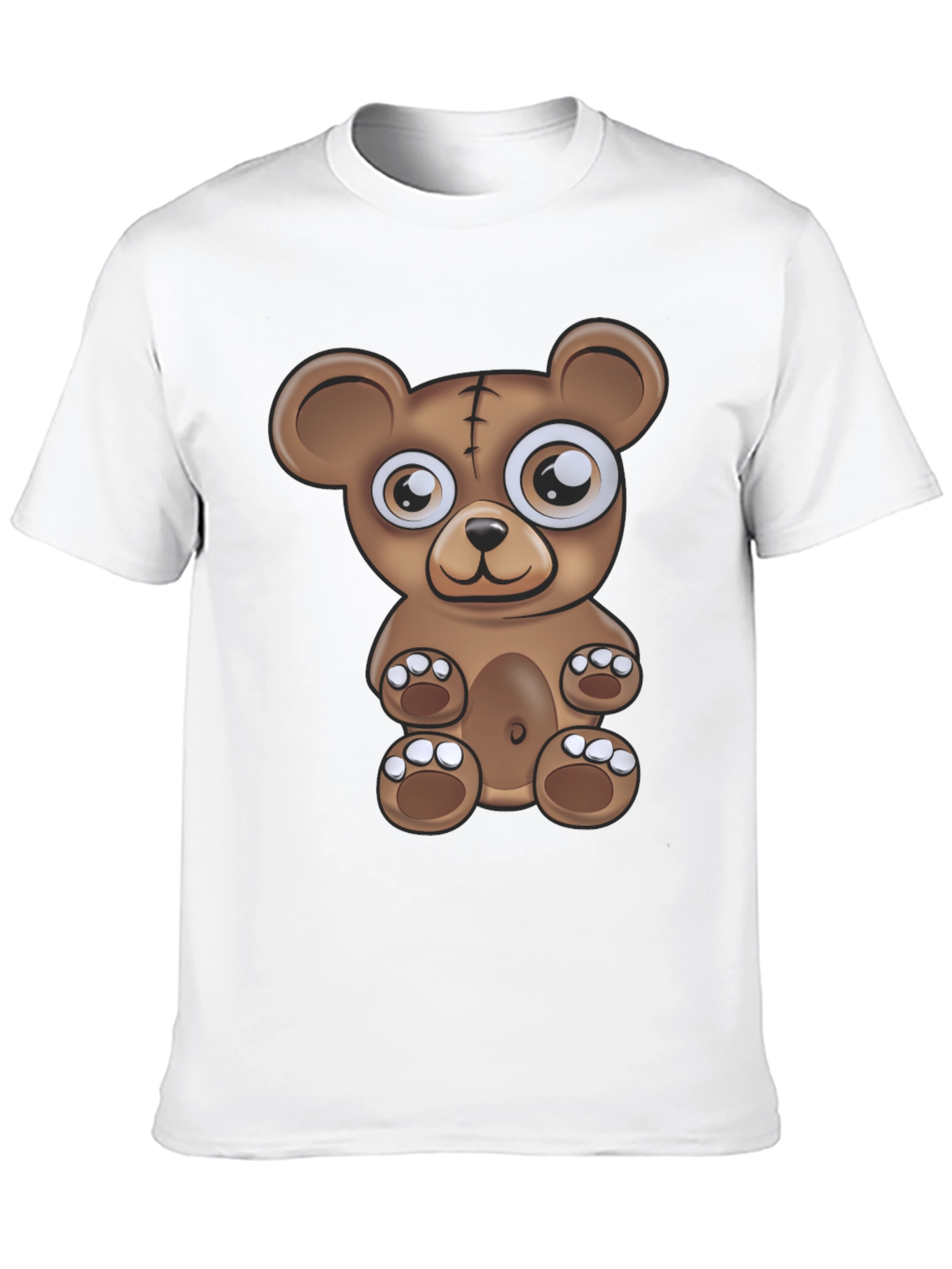 Cartoon Bear Graphic Black T-Shirt