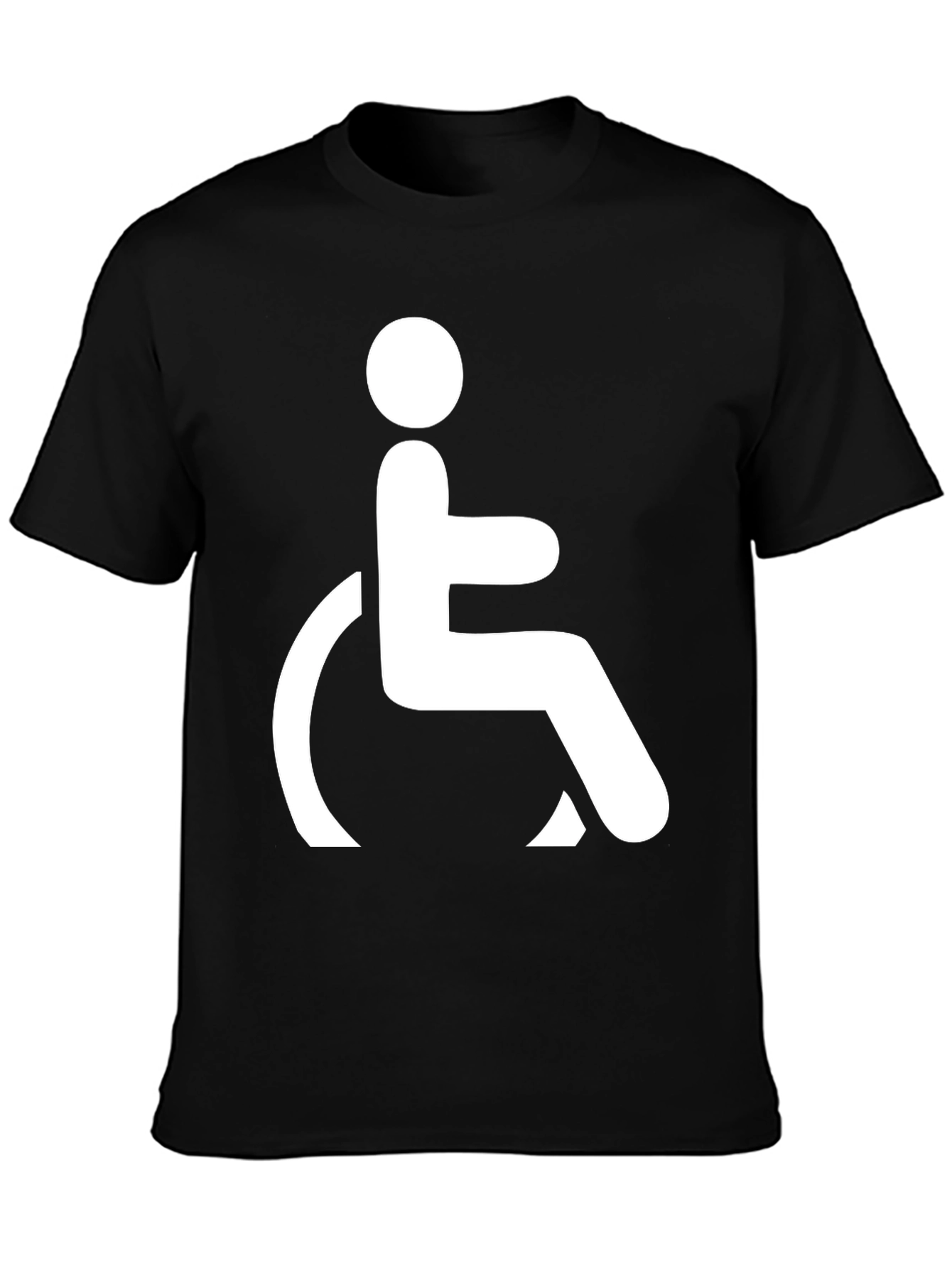 Black T-Shirt with Wheelchair Symbol