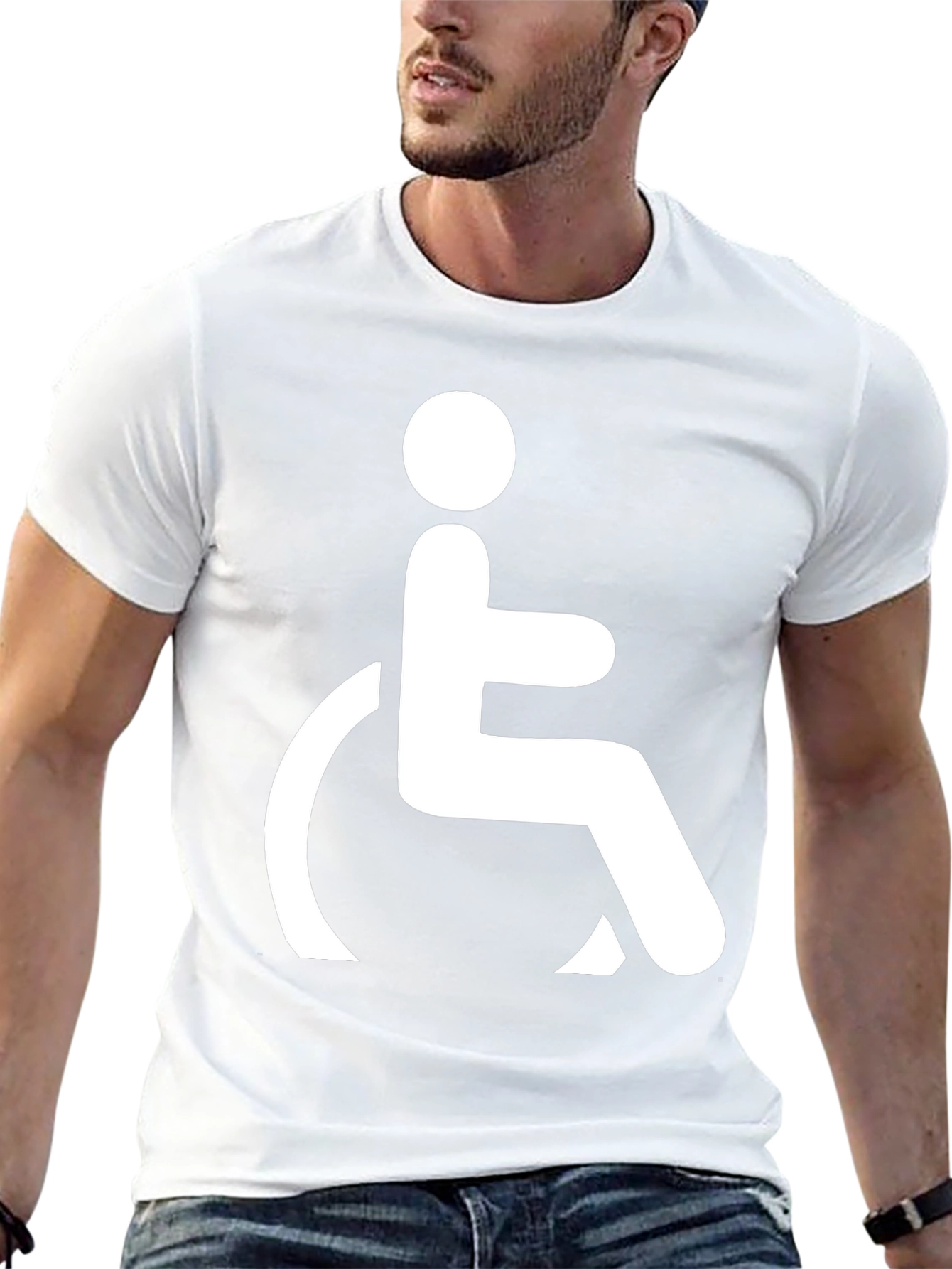 Black T-Shirt with Wheelchair Symbol