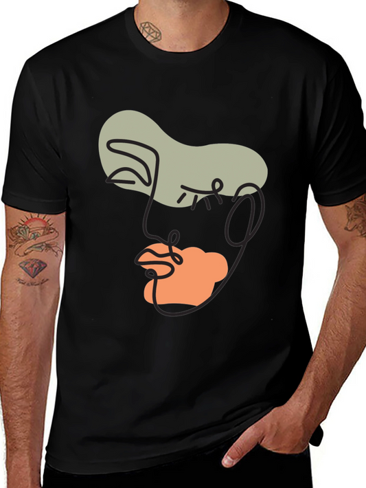 Abstract Face Line Art Graphic Tee