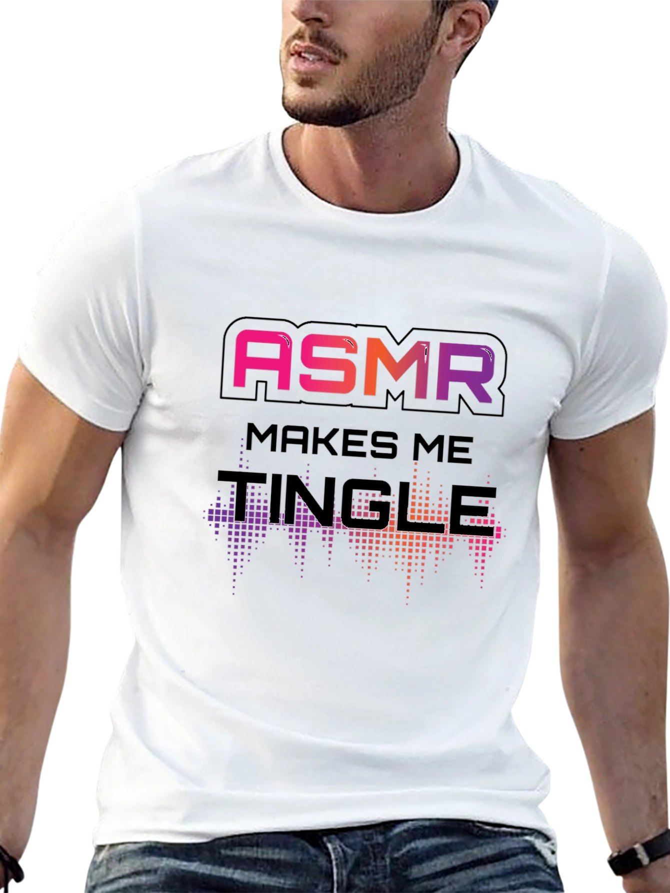 ASMR Makes Me Tingle Black T-Shirt