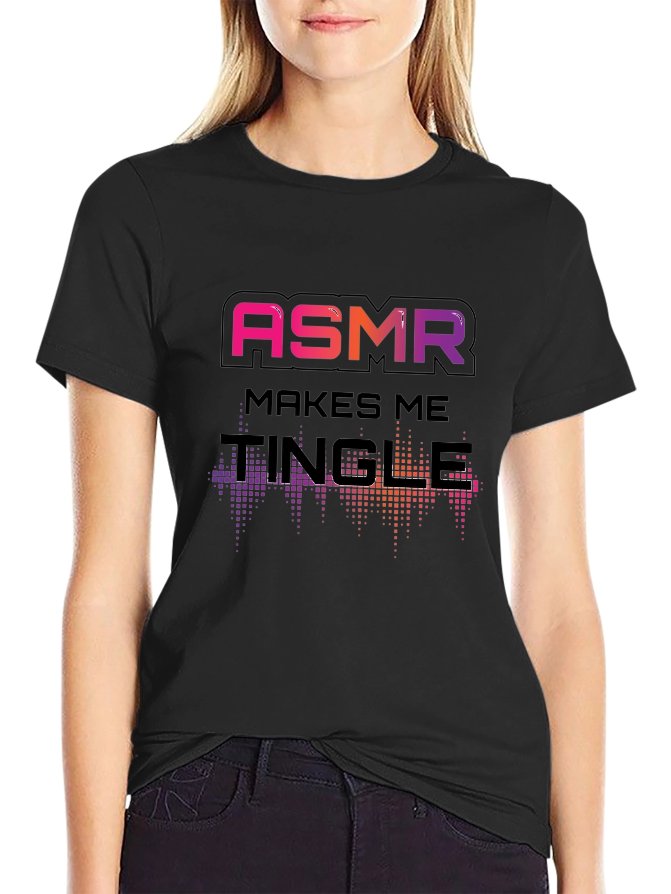 ASMR Makes Me Tingle Black T-Shirt