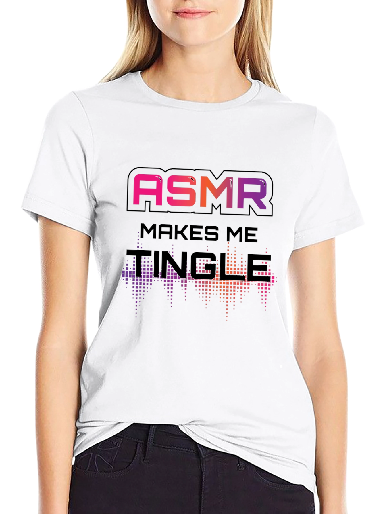 ASMR Makes Me Tingle Black T-Shirt