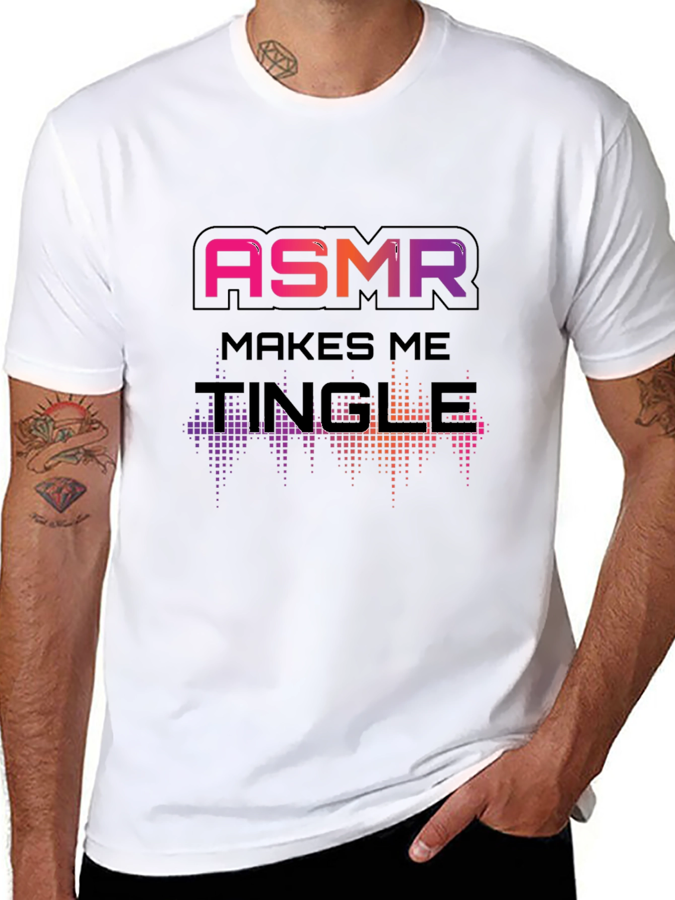 ASMR Makes Me Tingle Black T-Shirt