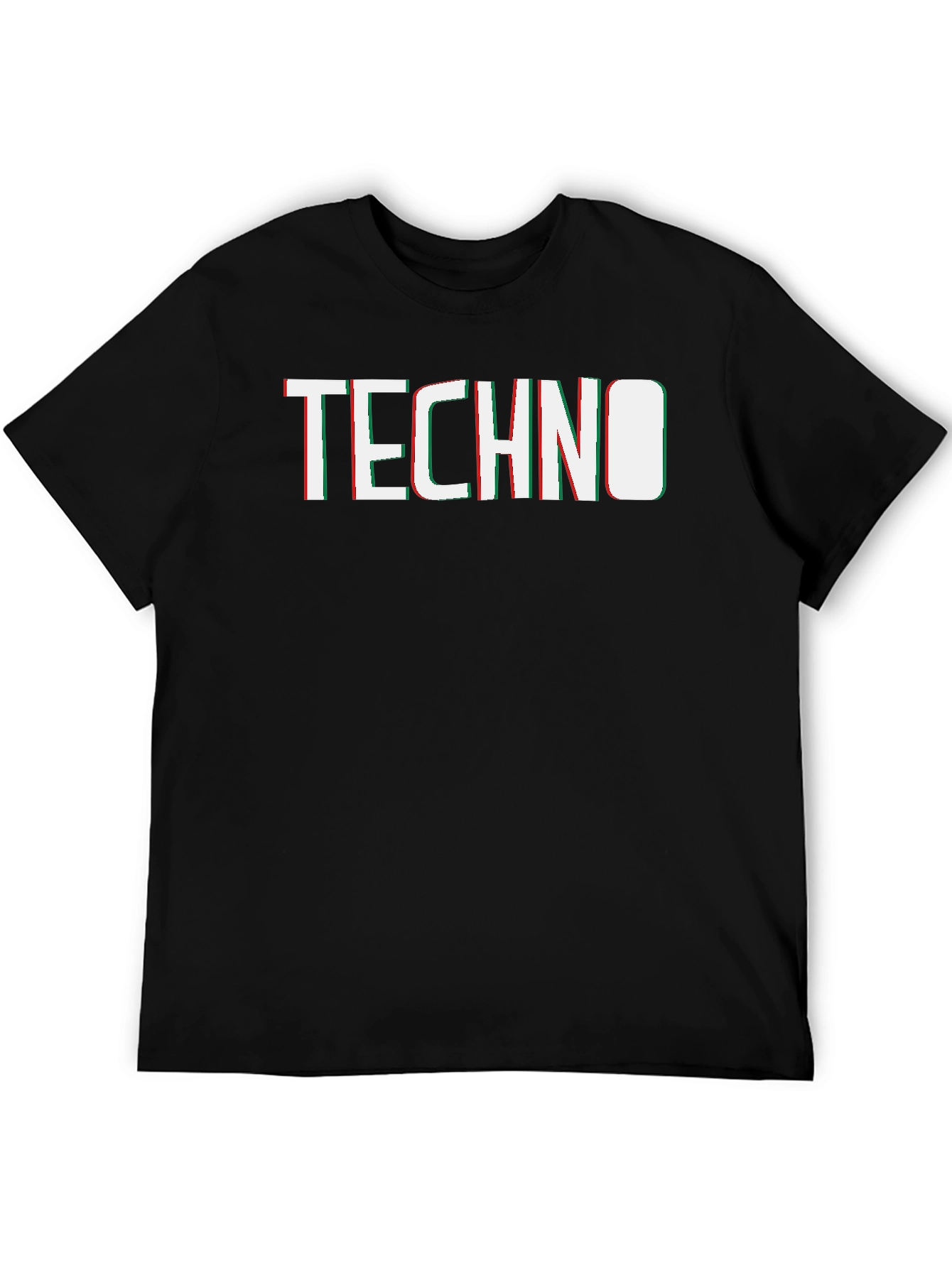Techno Glitch Graphic Tee - Modern Style