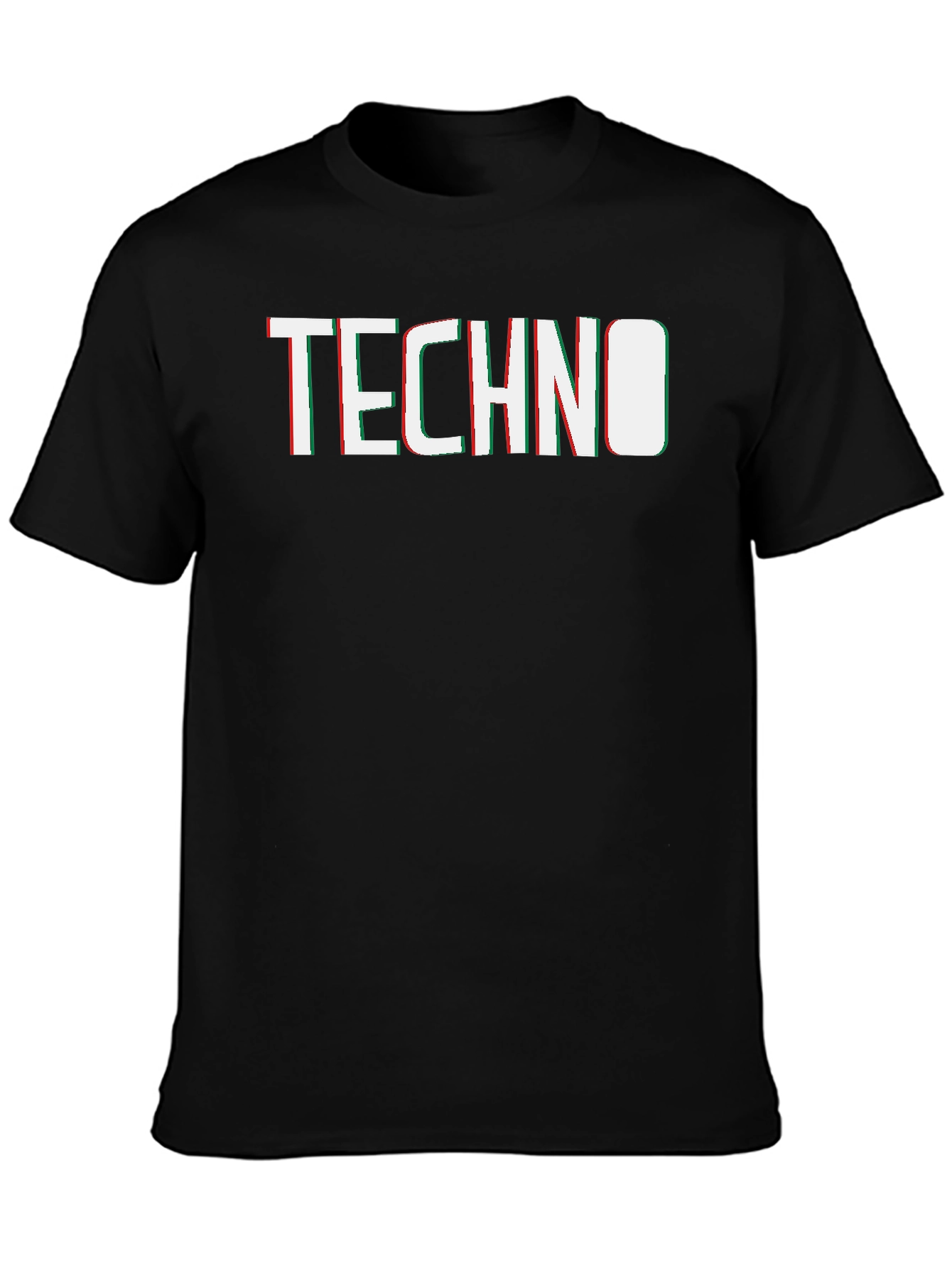 Techno Glitch Graphic Tee - Modern Style