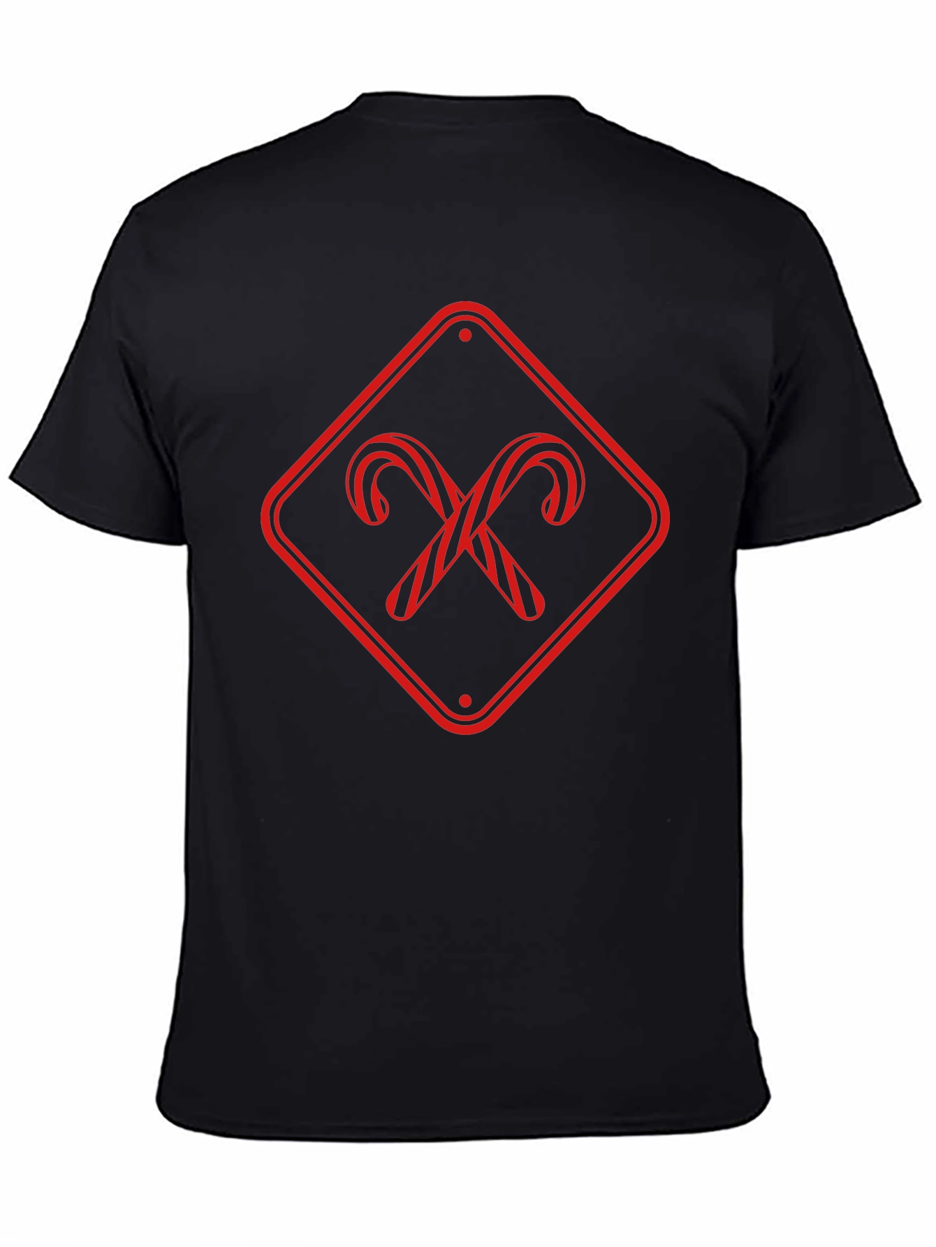 Candy Cane Crossing Black T-Shirt