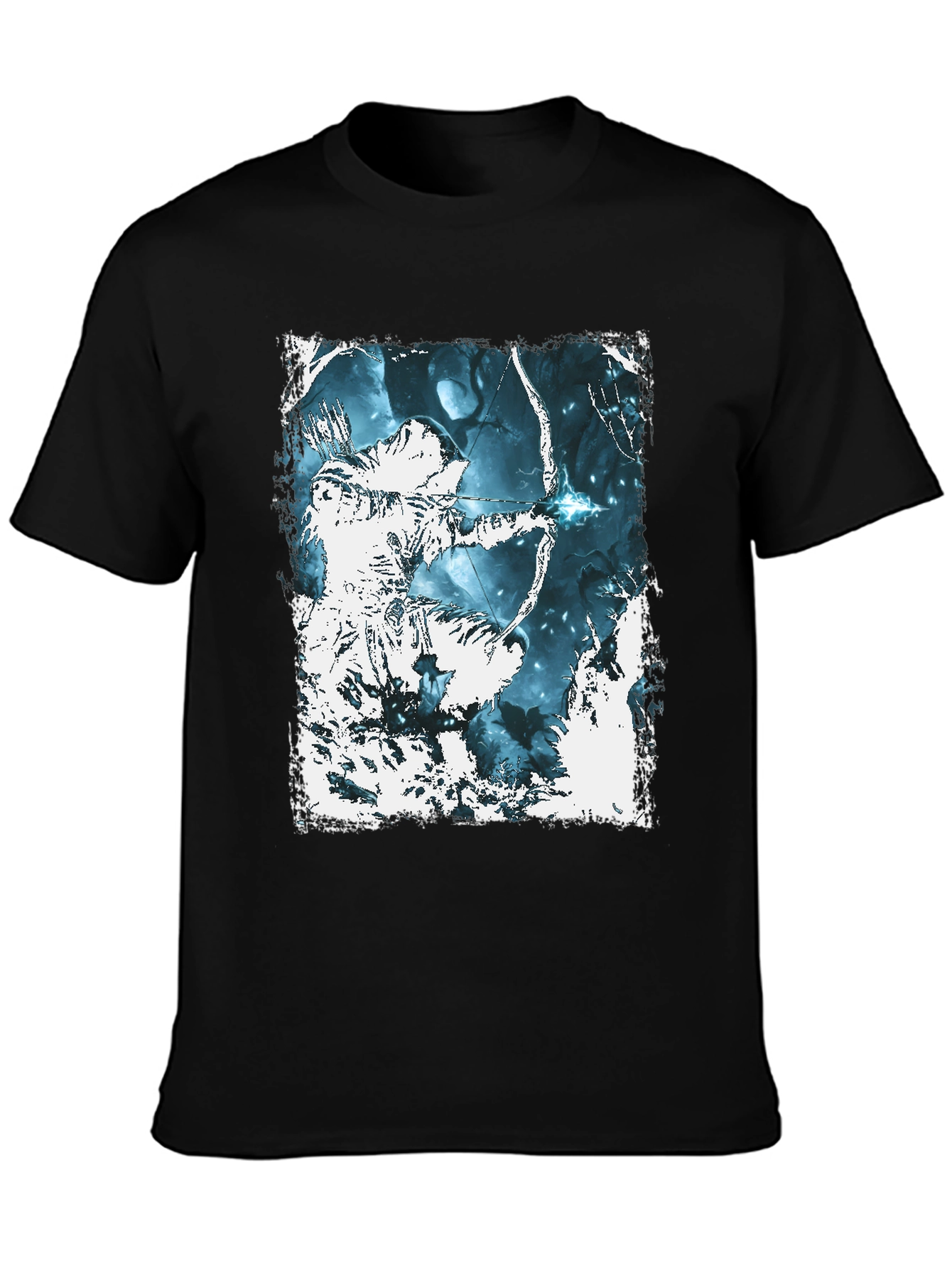 Archer Graphic Tee - Black Cotton T-Shirt