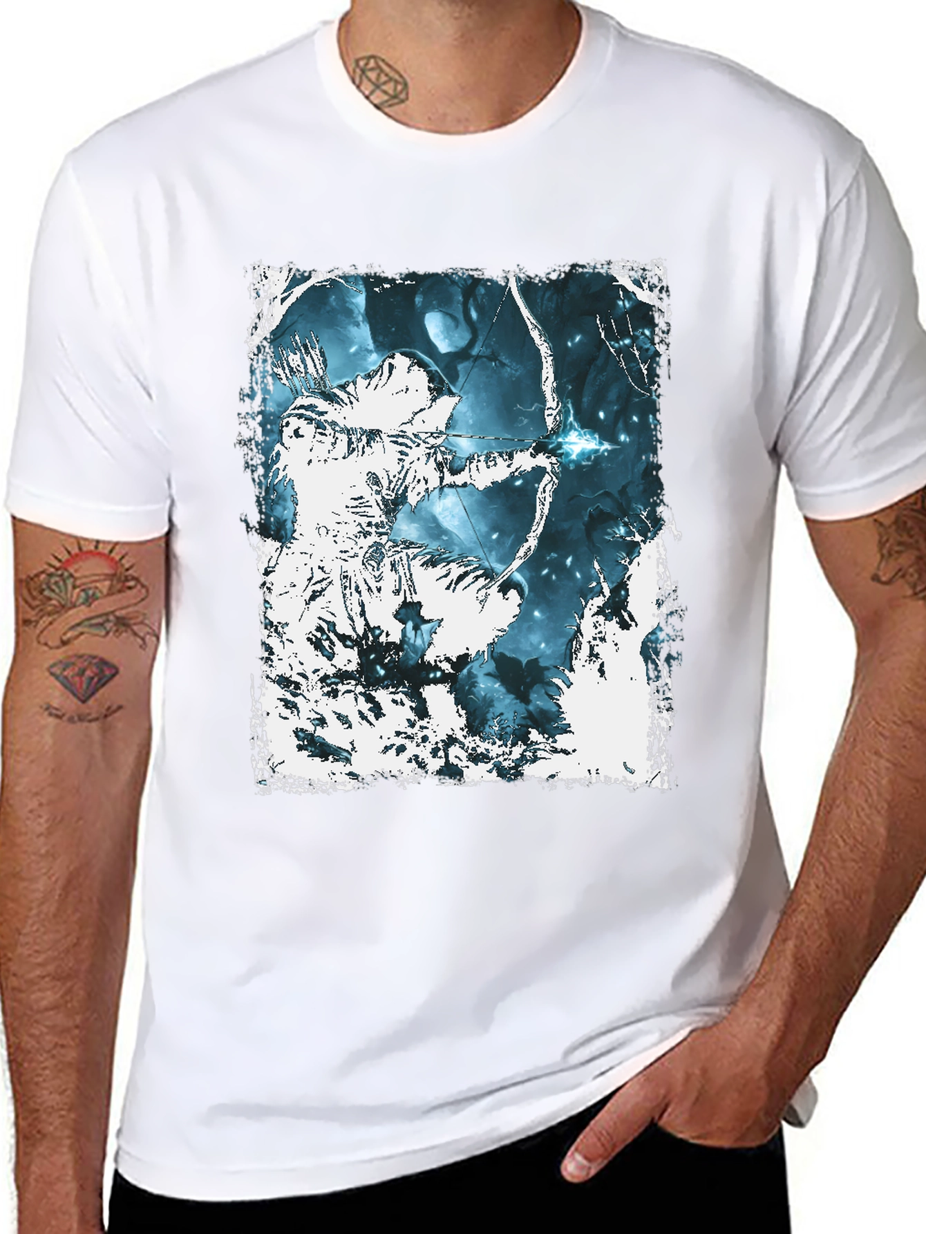 Archer Graphic Tee - Black Cotton T-Shirt