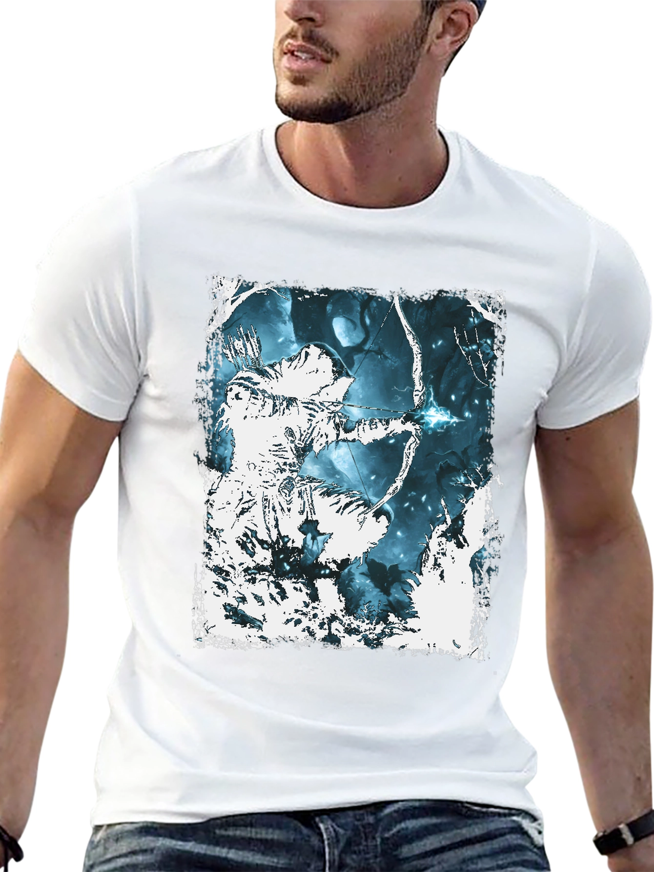 Archer Graphic Tee - Black Cotton T-Shirt