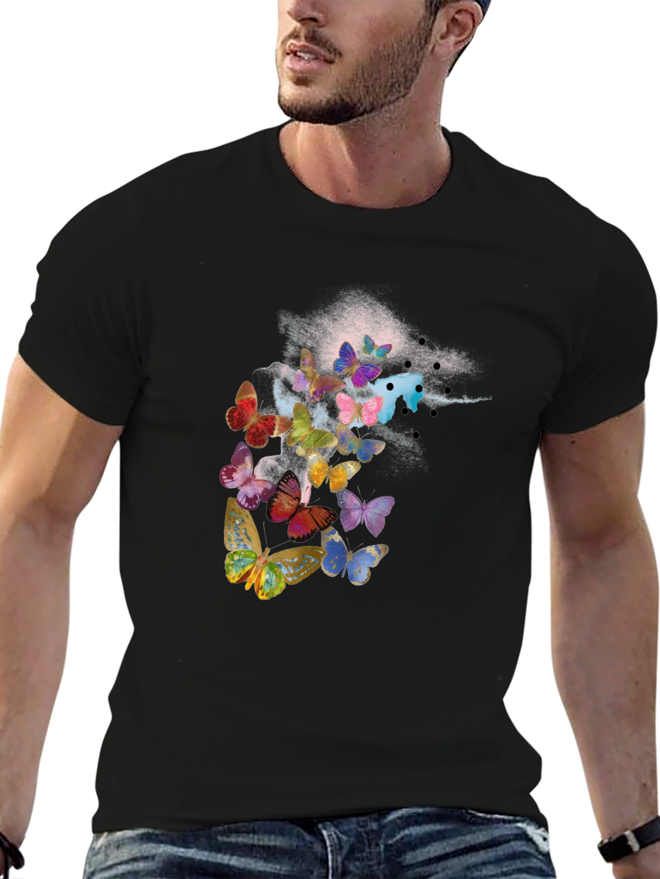Butterfly Flight Black T-Shirt