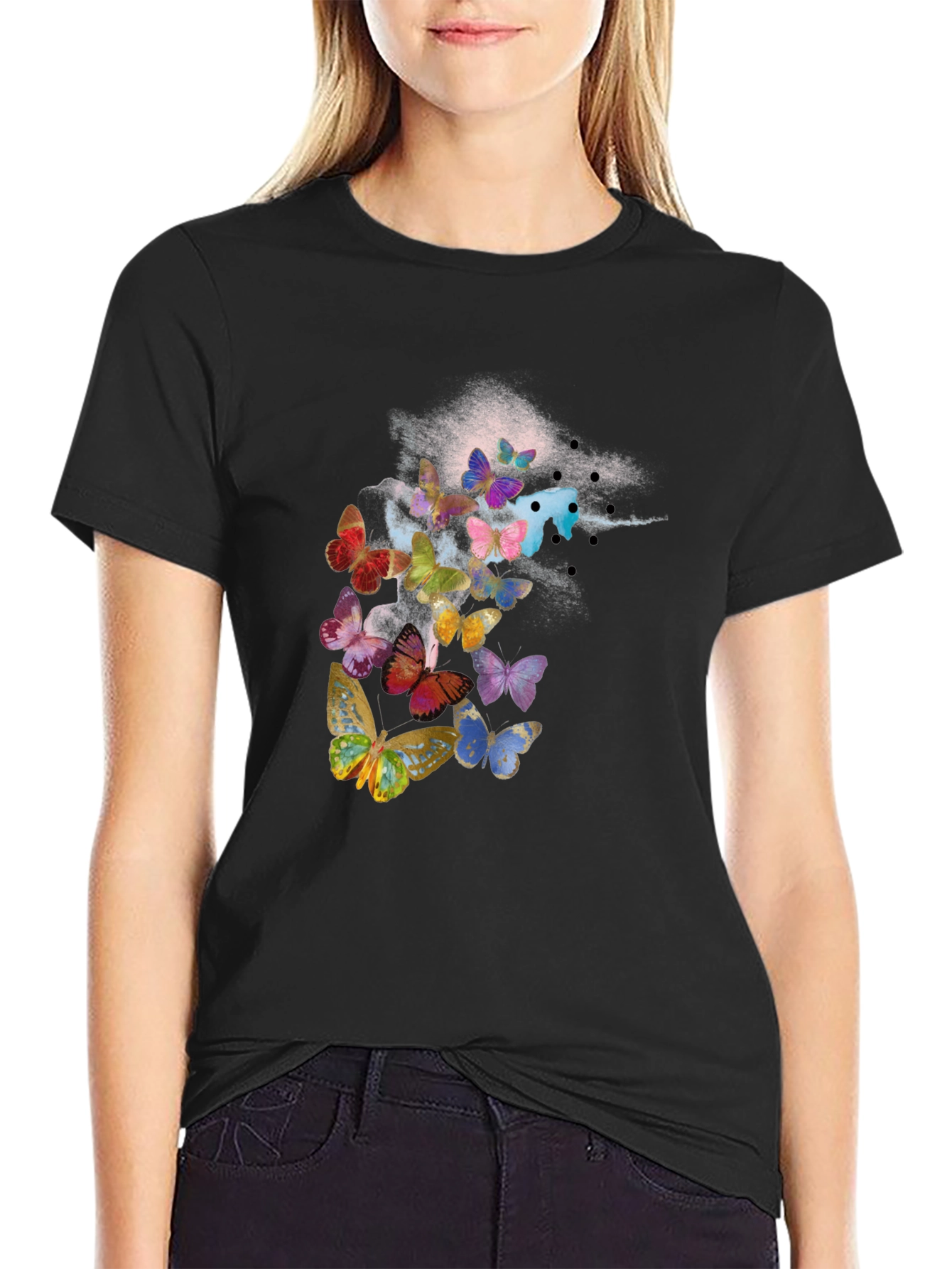 Butterfly Flight Black T-Shirt