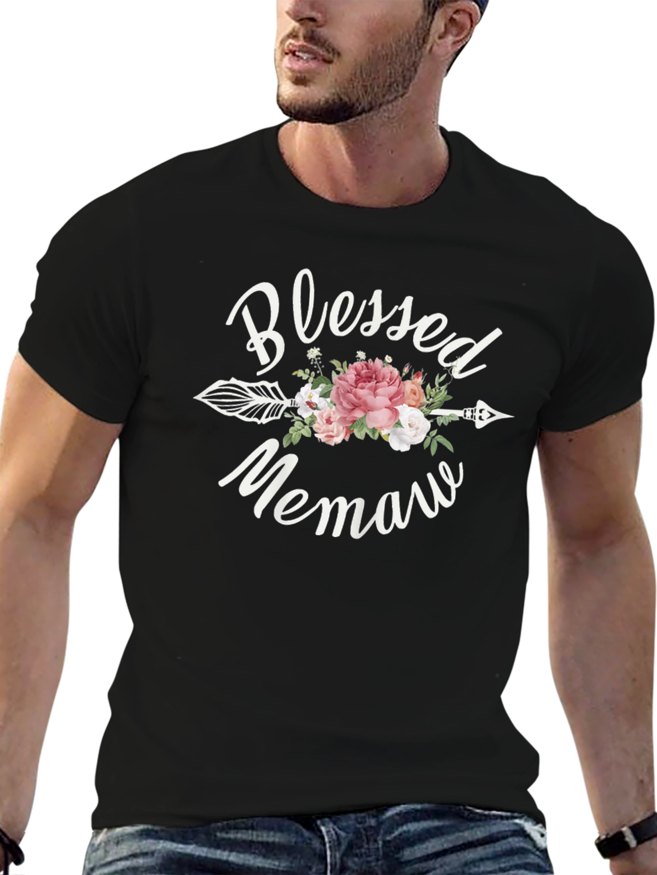 Blessed Memaw Floral Arrow T-Shirt