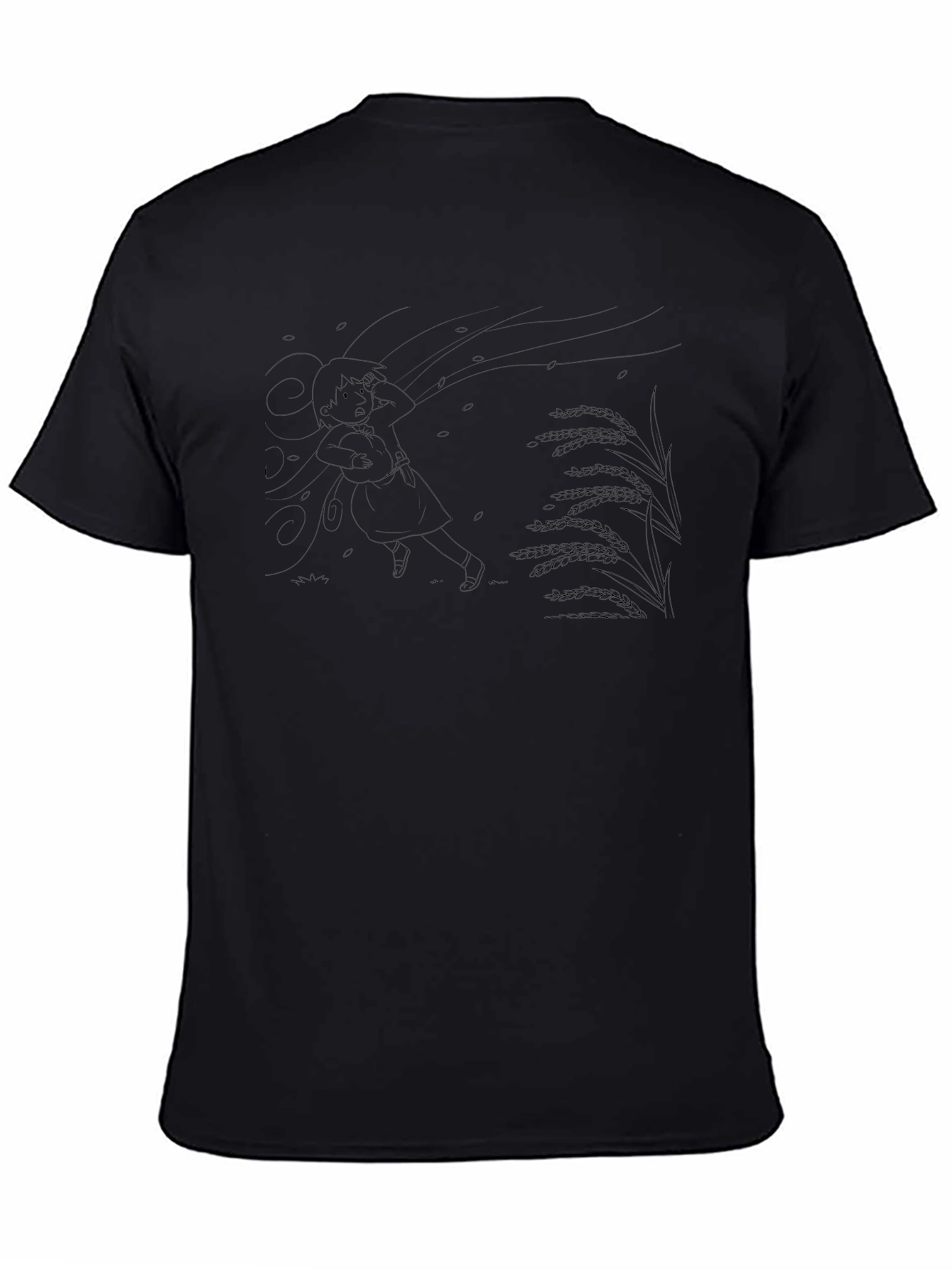 Stylish Black Anime Graphic Tee