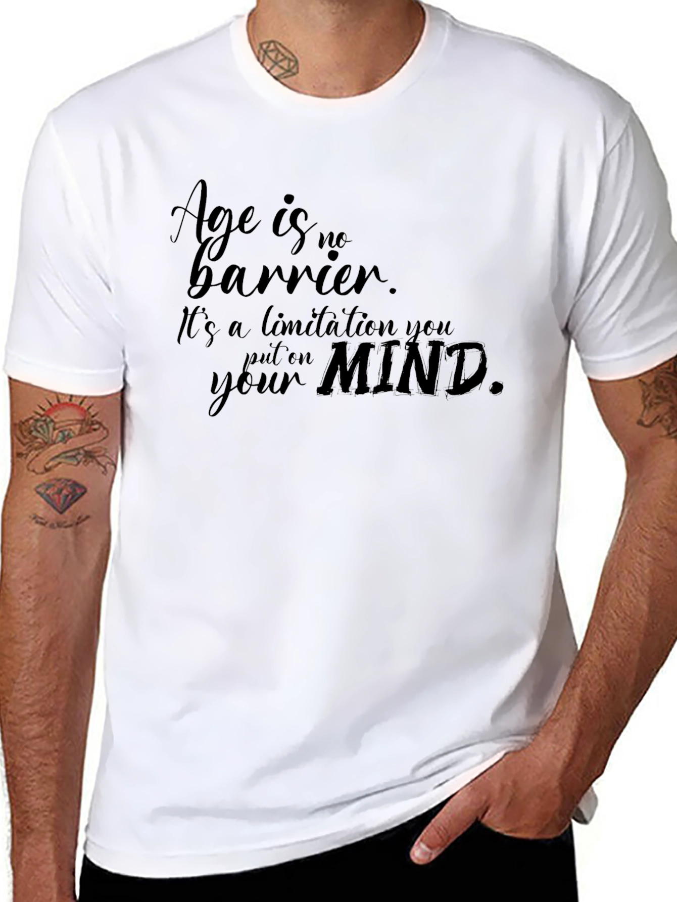 Age is No Barrier Black Graphic Tee