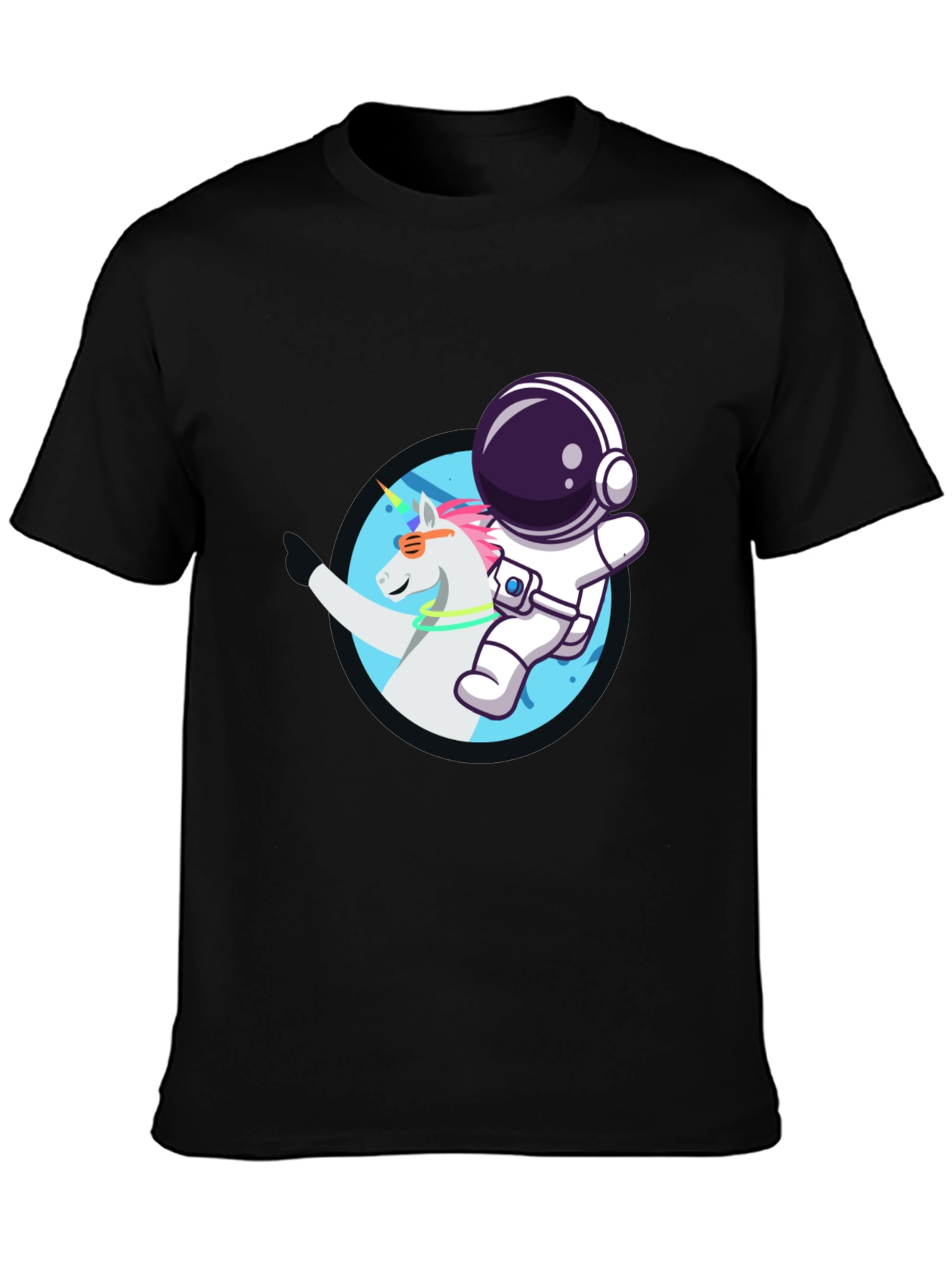 Astronaut Unicorn Graphic Tee - Black