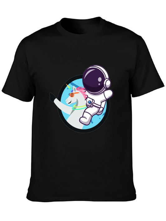Astronaut Unicorn Graphic Tee - Black