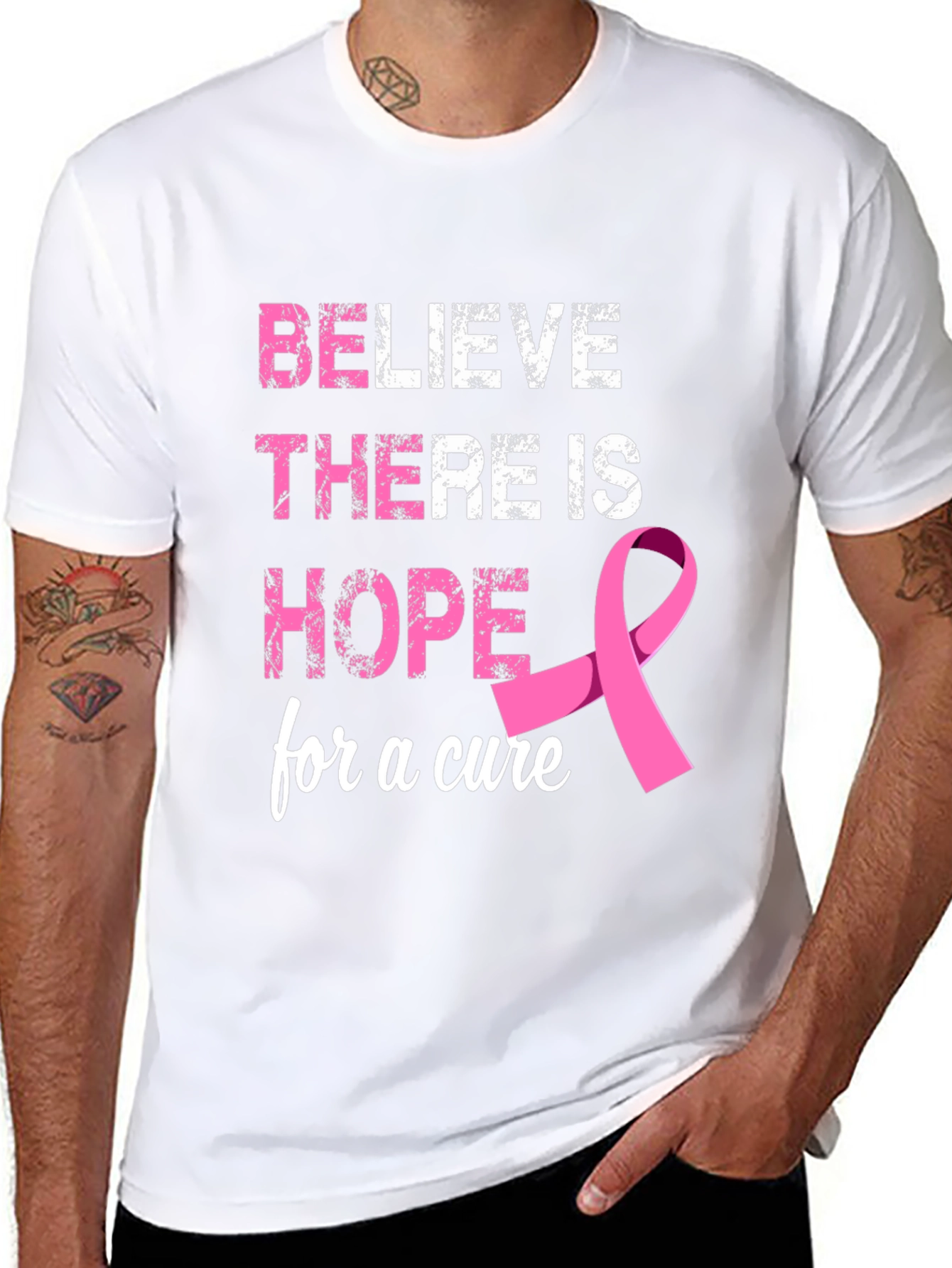 Believe Hope Cure Breast Cancer Awareness T-Shirt