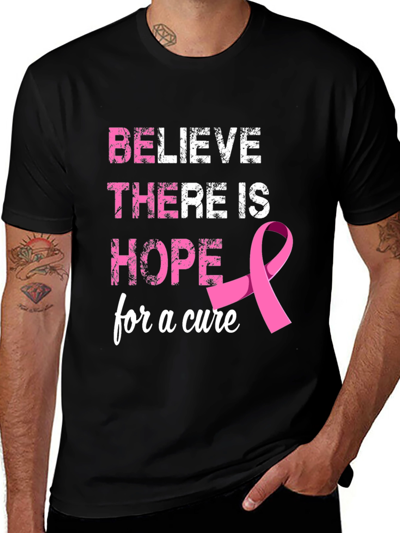 Believe Hope Cure Breast Cancer Awareness T-Shirt
