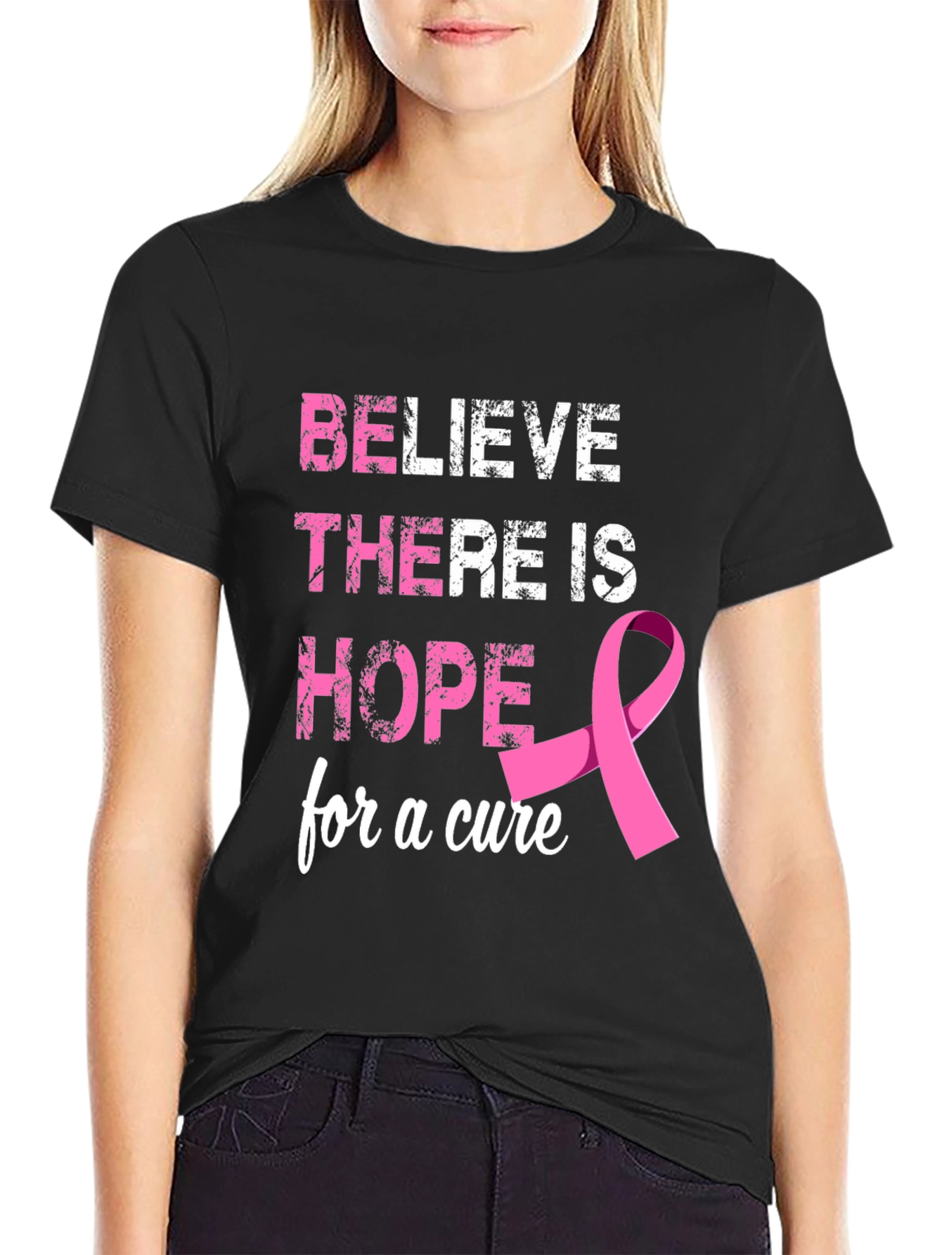 Believe Hope Cure Breast Cancer Awareness T-Shirt