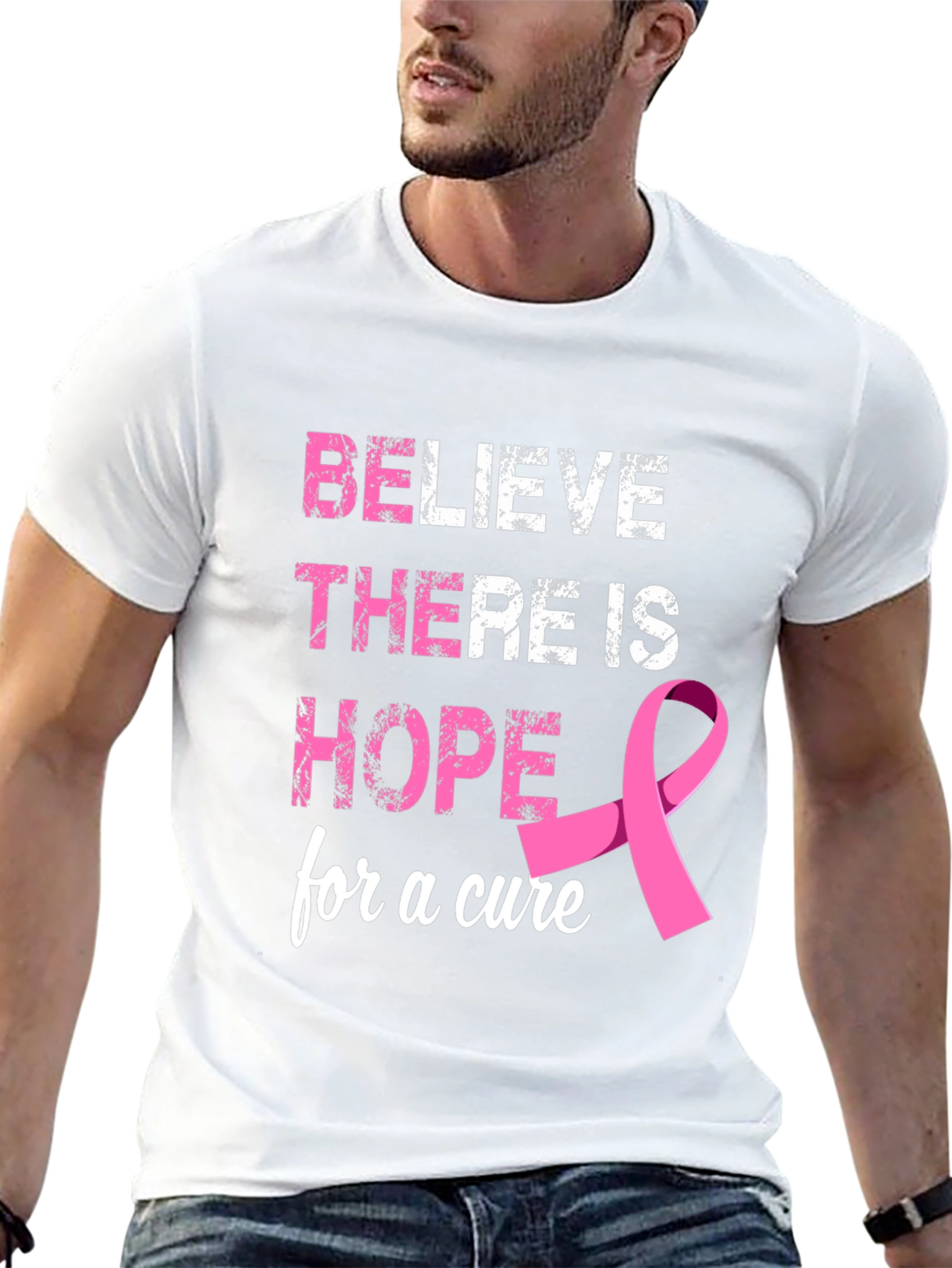 Believe Hope Cure Breast Cancer Awareness T-Shirt