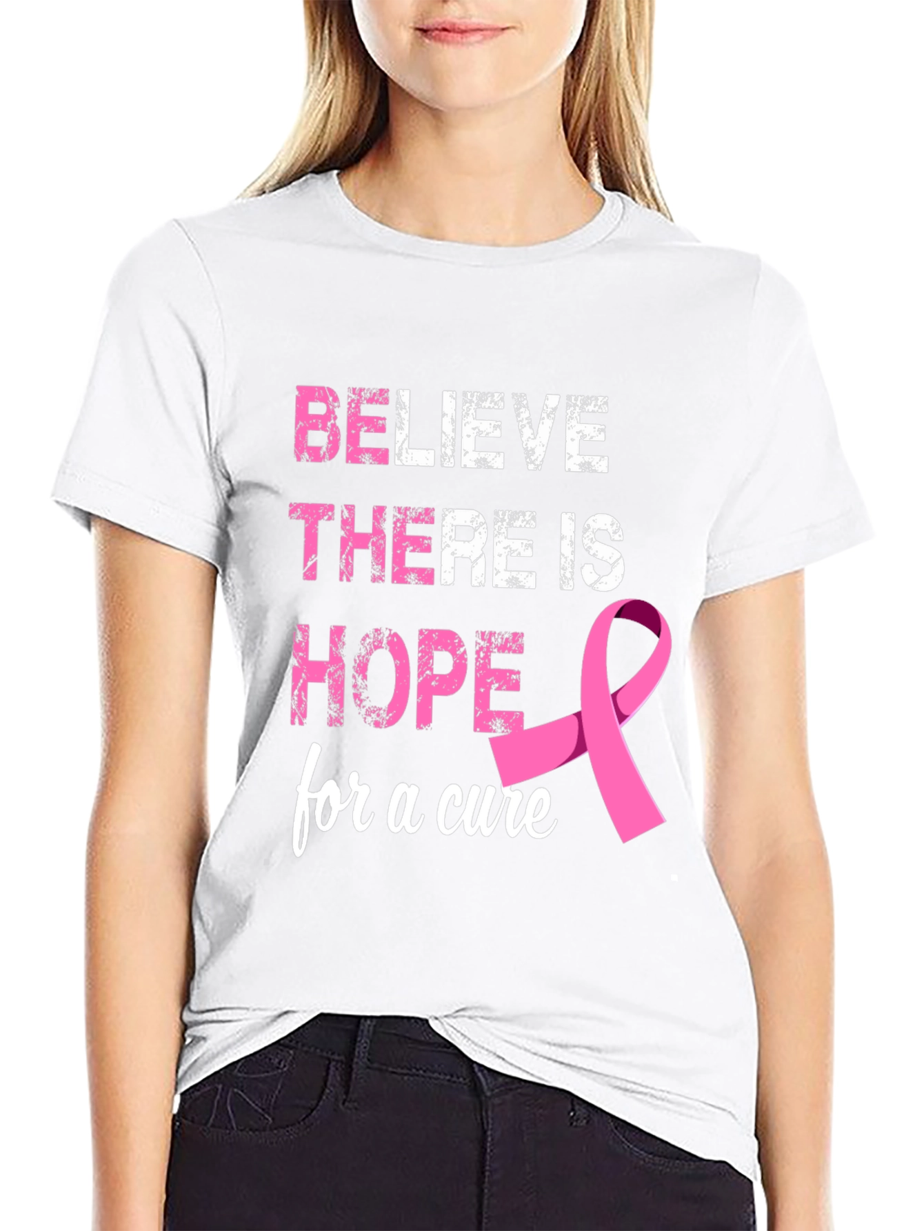 Believe Hope Cure Breast Cancer Awareness T-Shirt