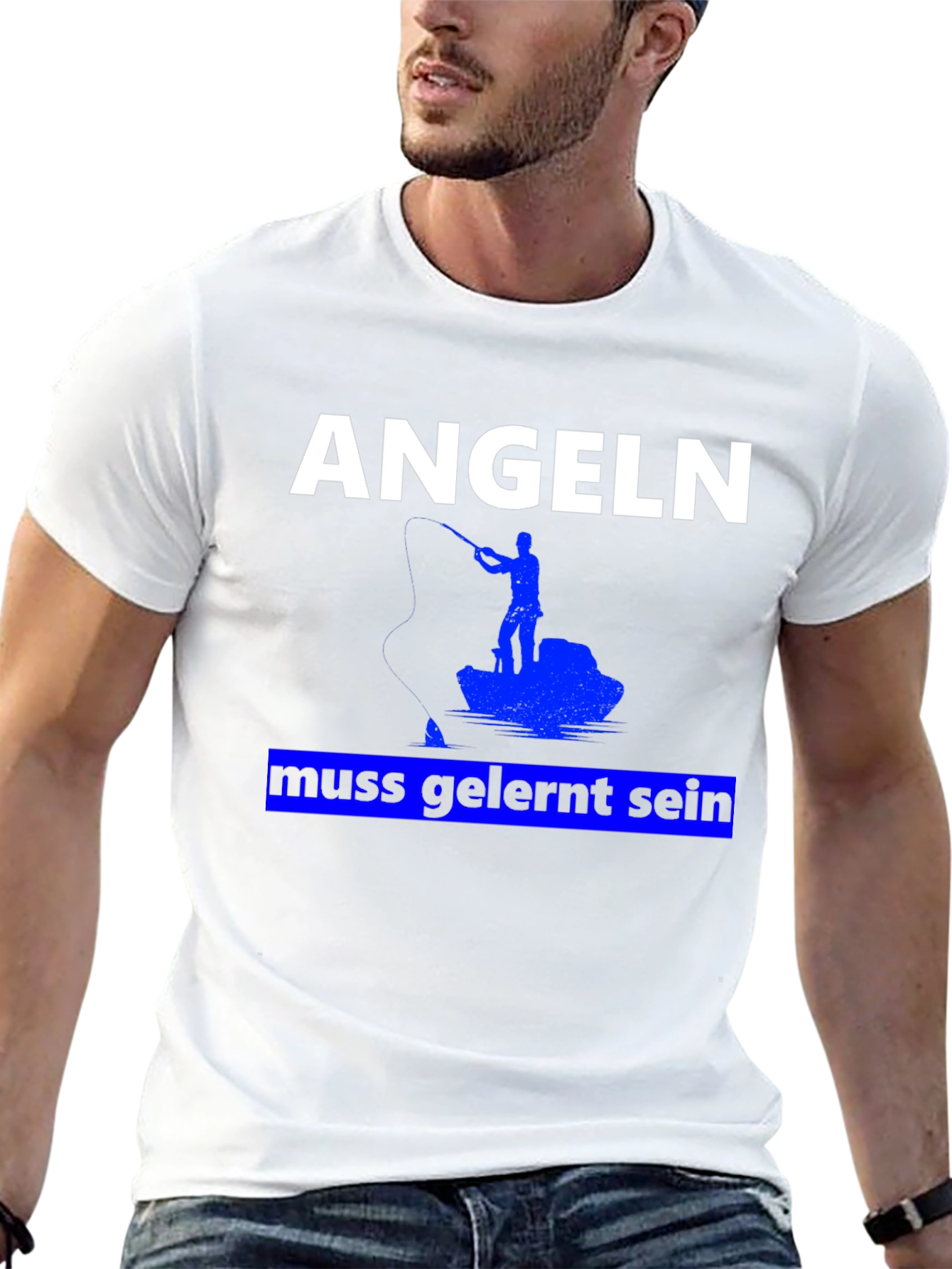 Angeln Muss Gelernt Sein Fishing T-Shirt