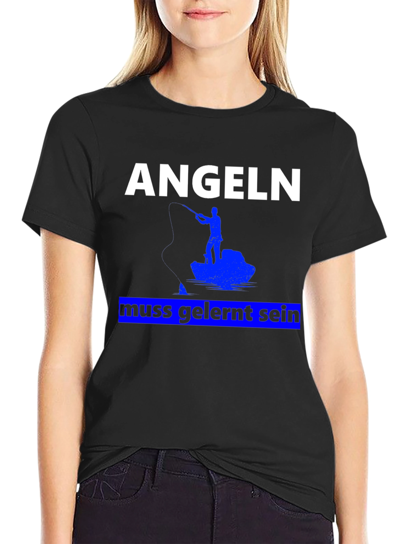 Angeln Muss Gelernt Sein Fishing T-Shirt