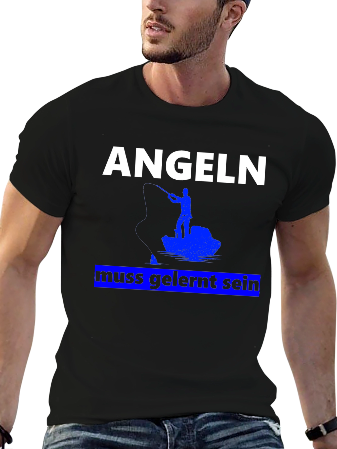 Angeln Muss Gelernt Sein Fishing T-Shirt