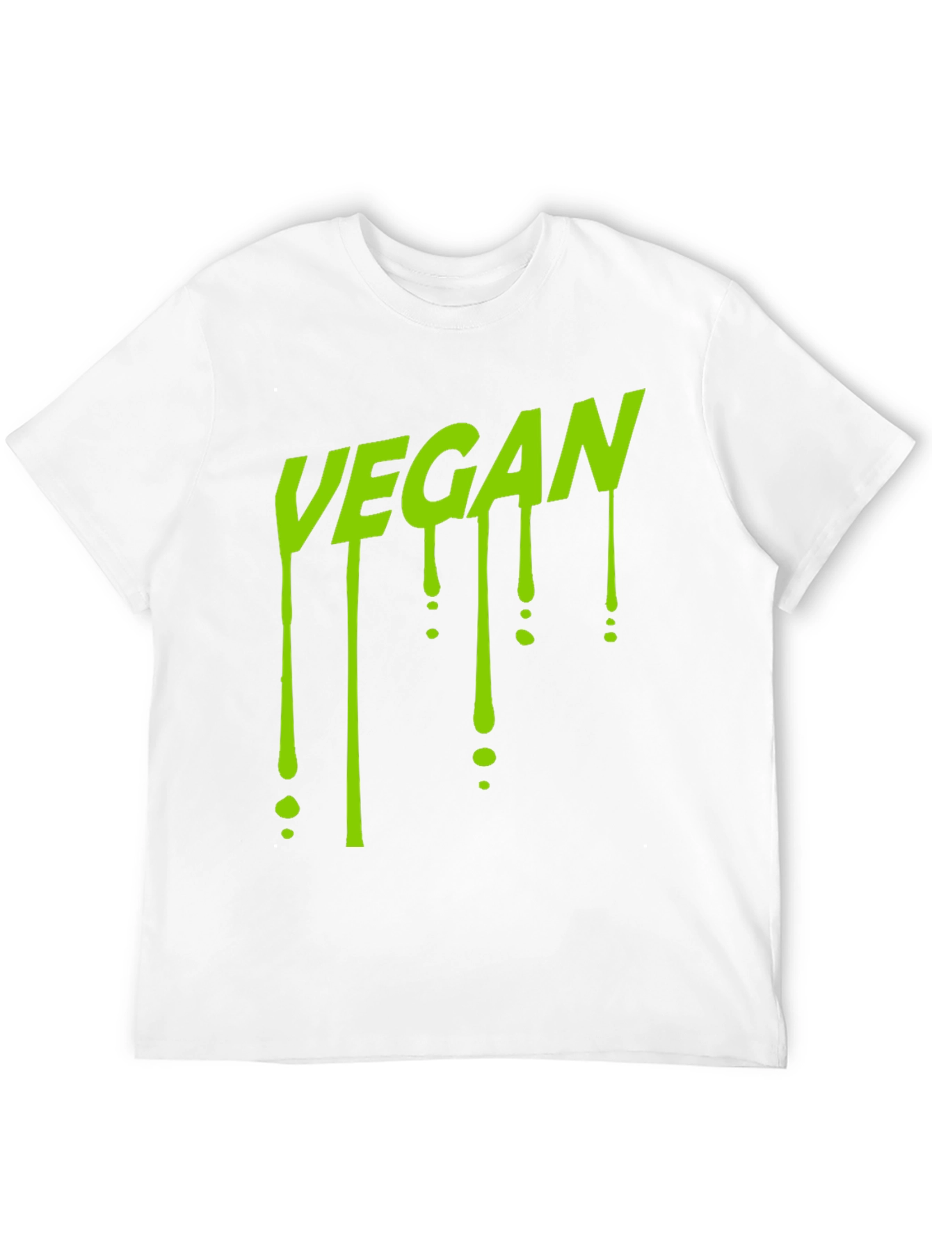 Vegan Drip T-Shirt - Black Crew Neck