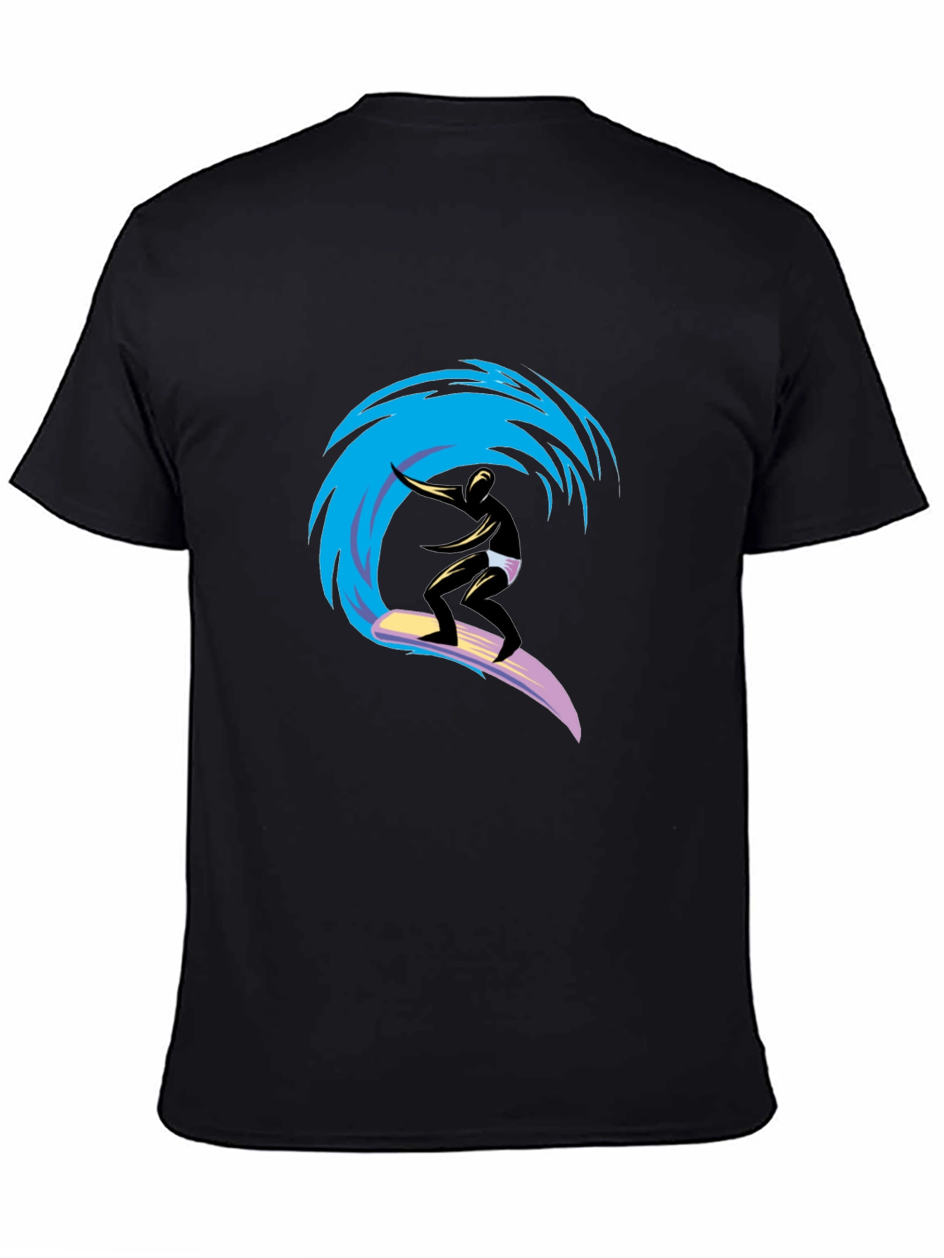 Surfer Graphic Tee - Black Casual T-Shirt
