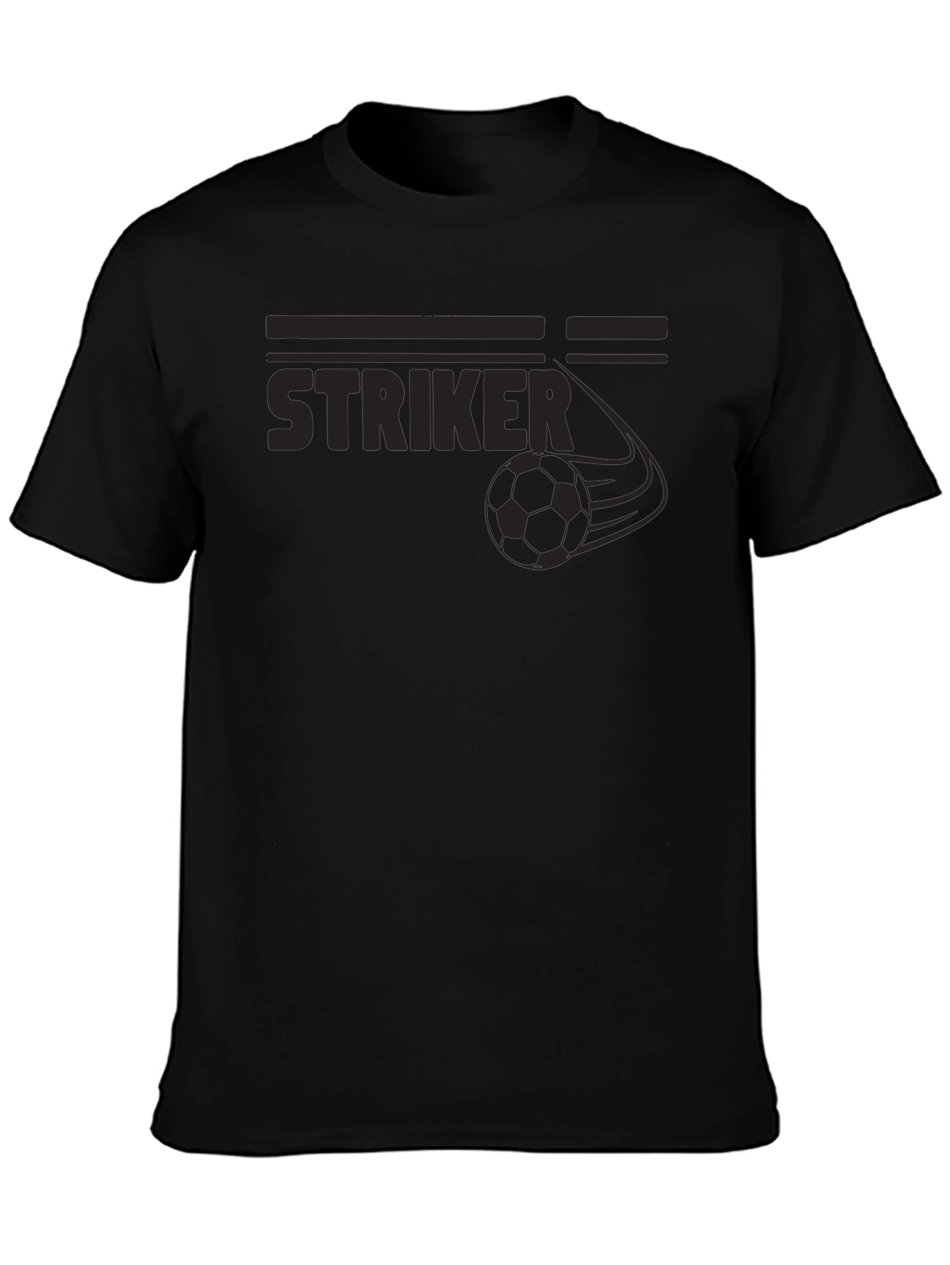 Striker Soccer Graphic T-Shirt - Black