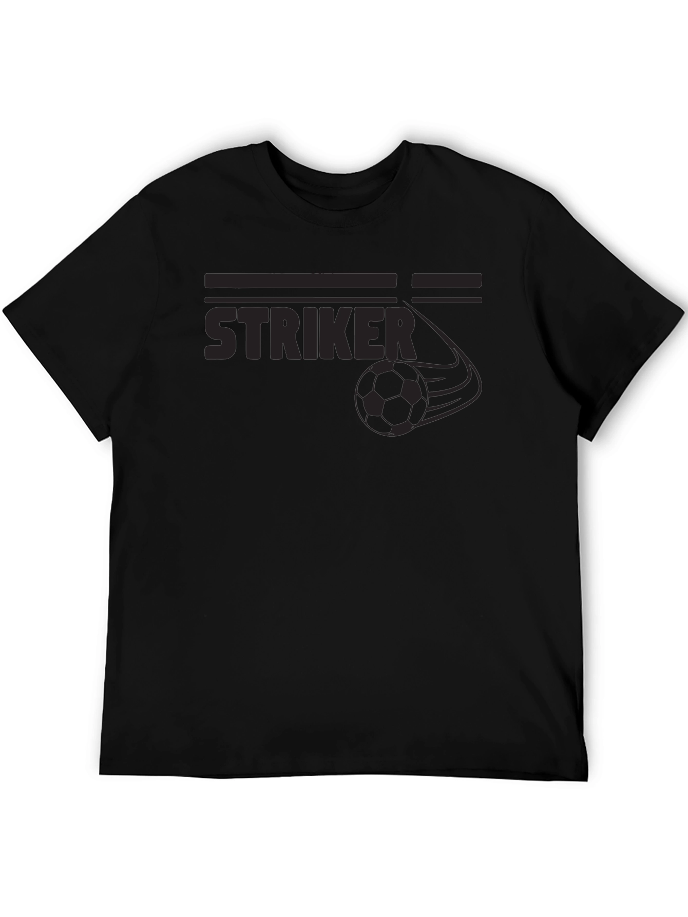 Striker Soccer Graphic T-Shirt - Black