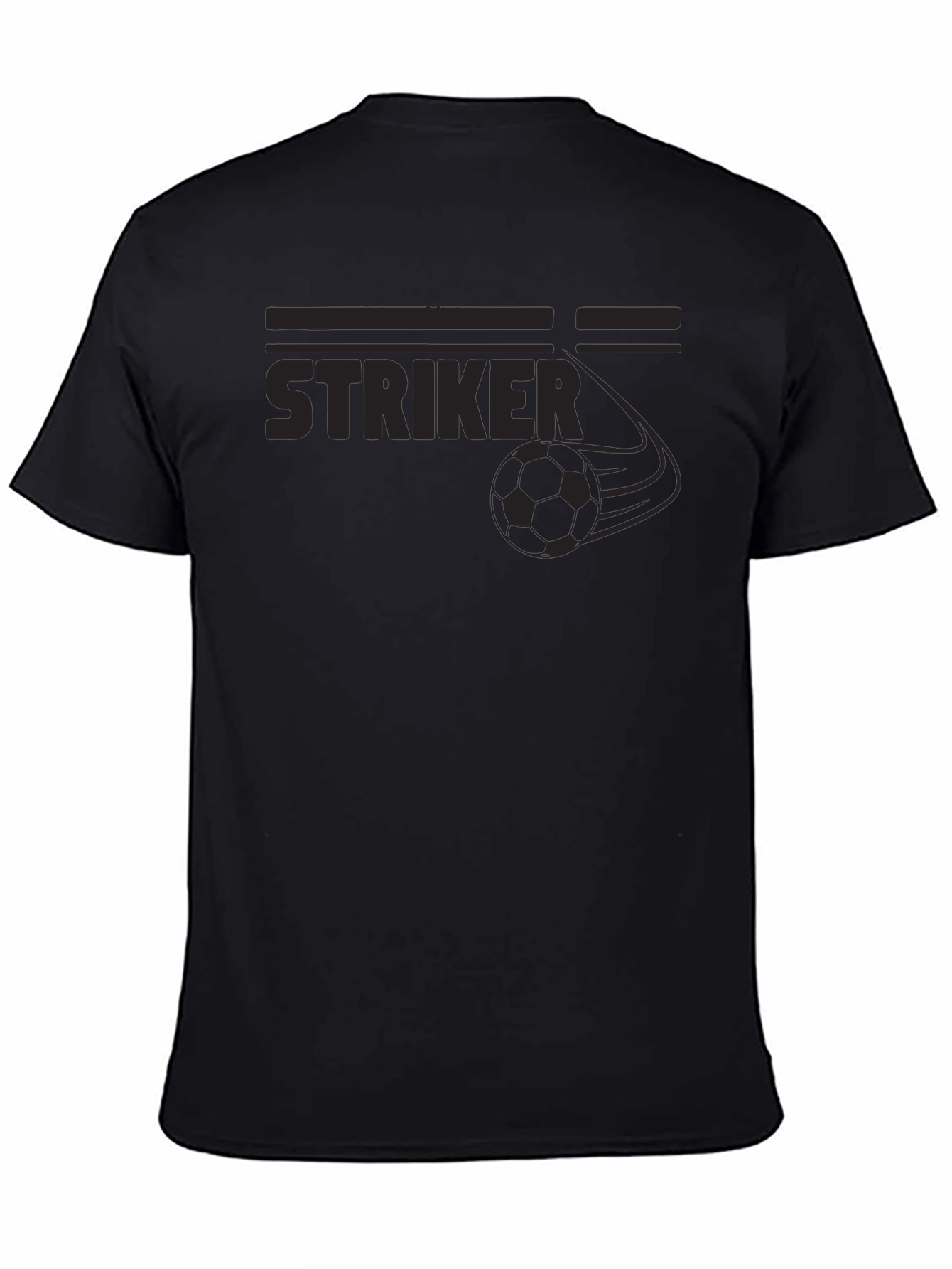 Striker Soccer Graphic T-Shirt - Black