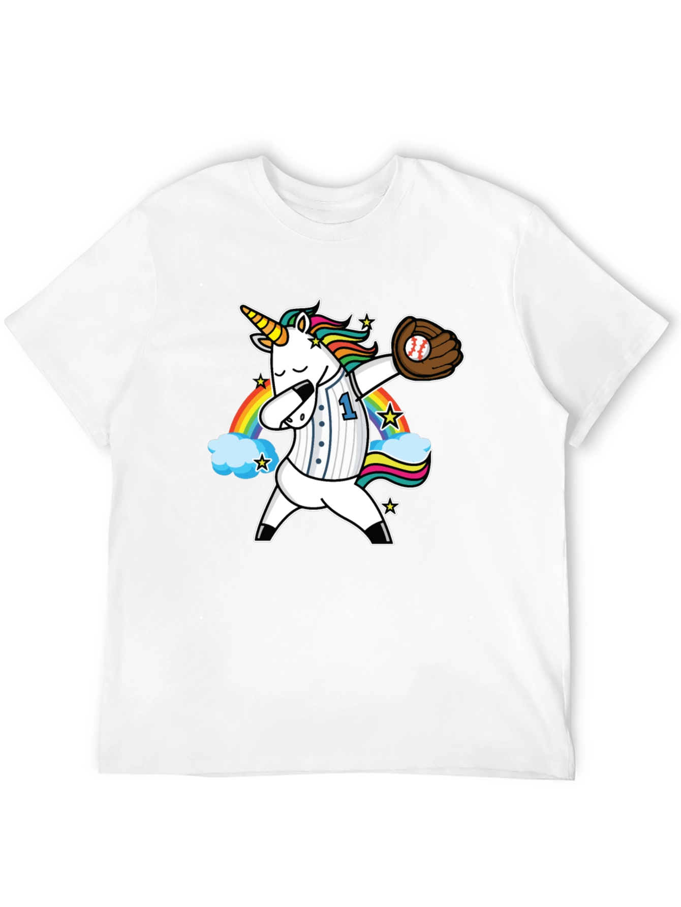 Unicorn Baseball Dabbing Graphic T-Shirt