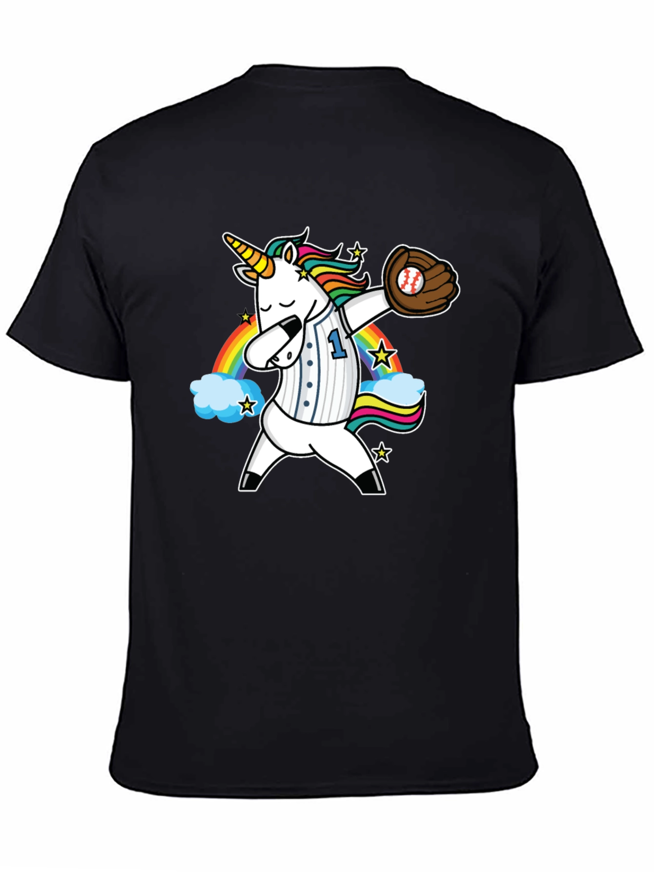 Unicorn Baseball Dabbing Graphic T-Shirt