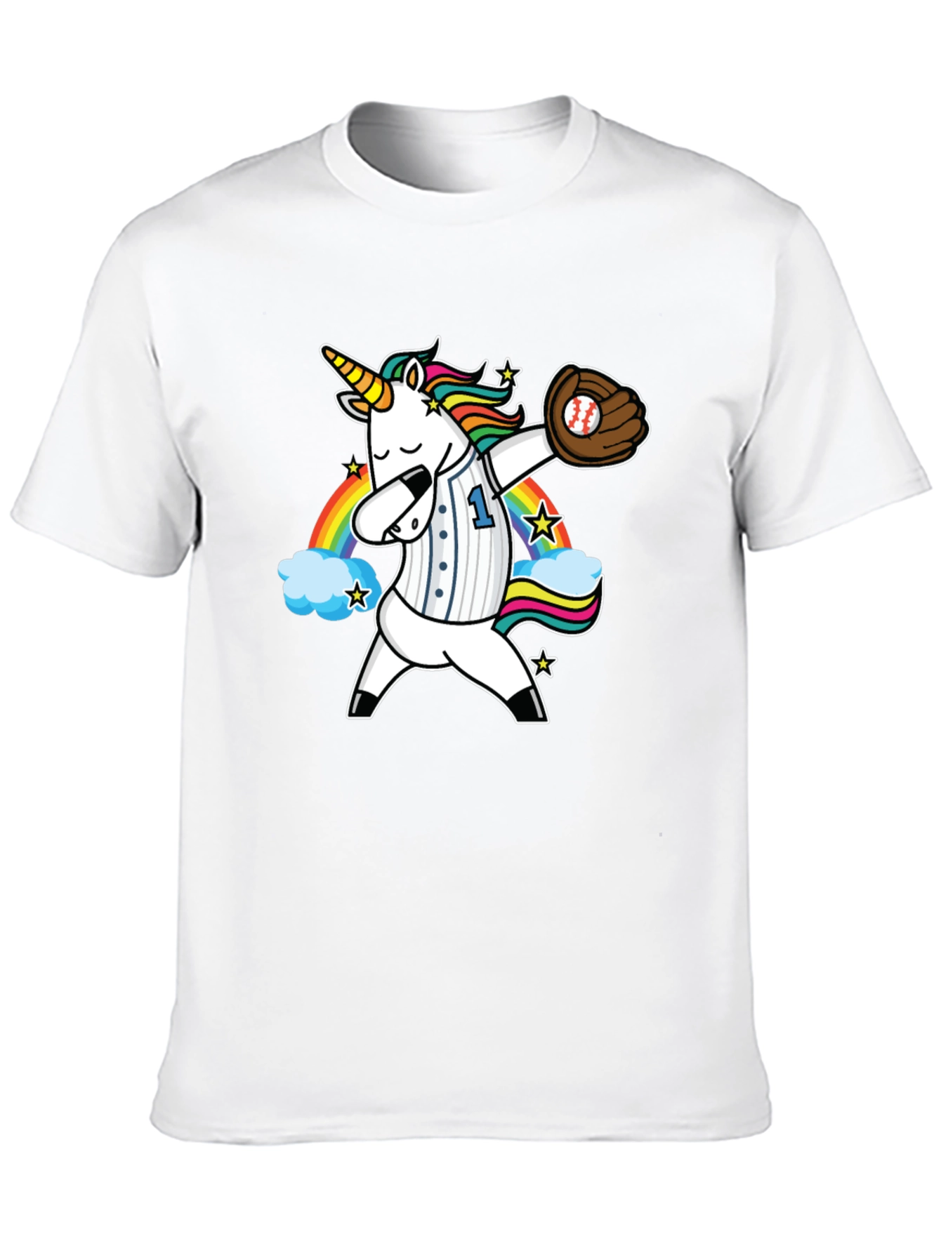 Unicorn Baseball Dabbing Graphic T-Shirt
