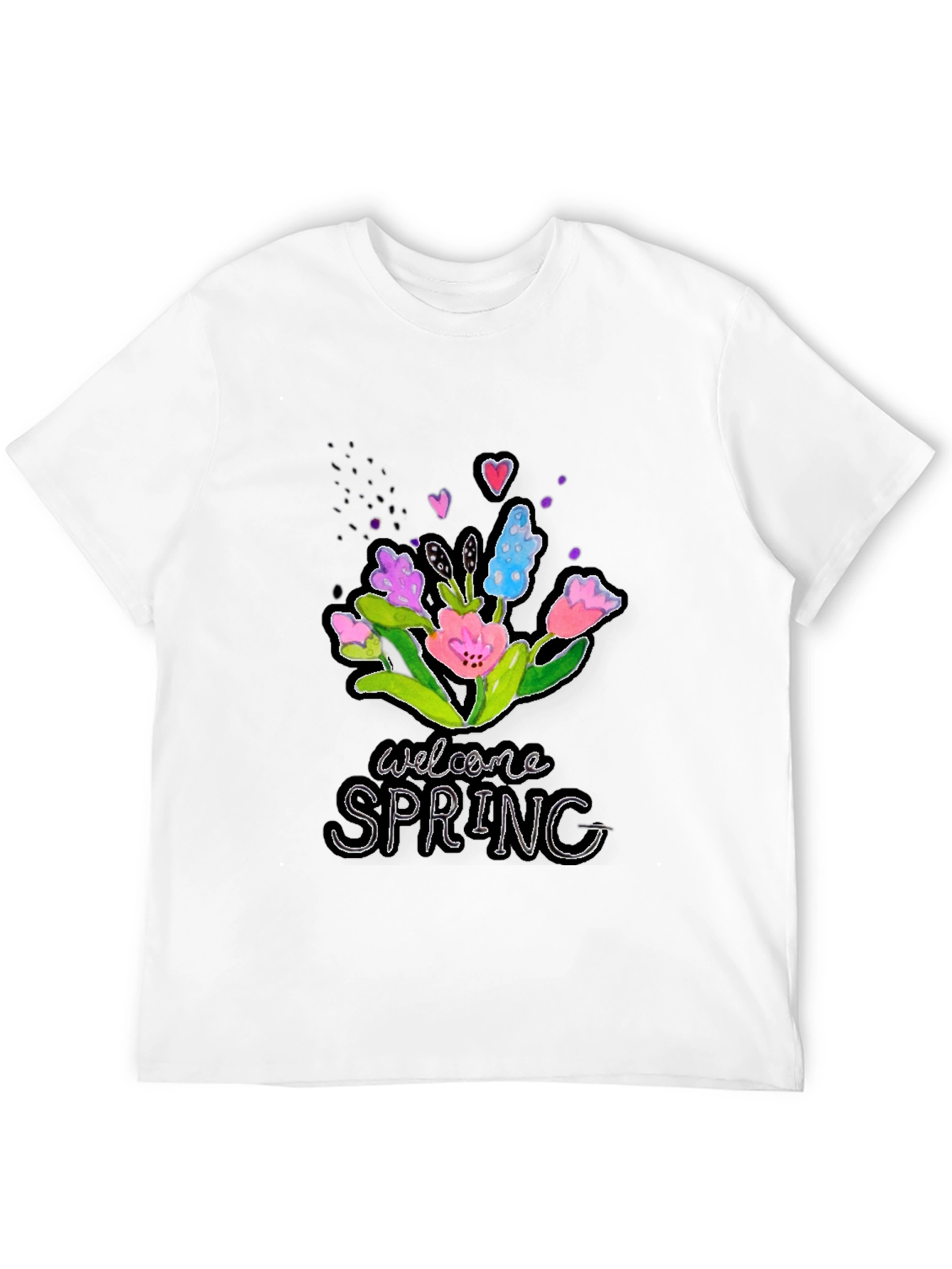 Welcome Spring Floral Graphic T-Shirt