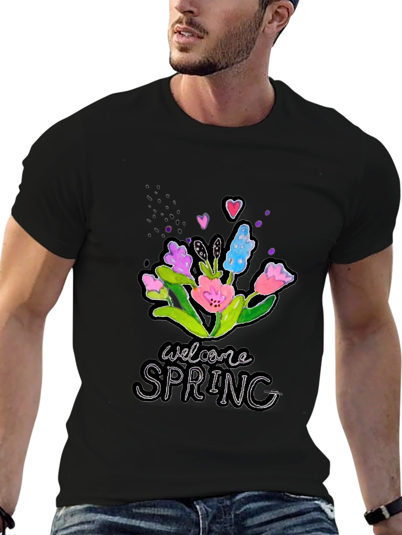 Welcome Spring Floral Graphic T-Shirt
