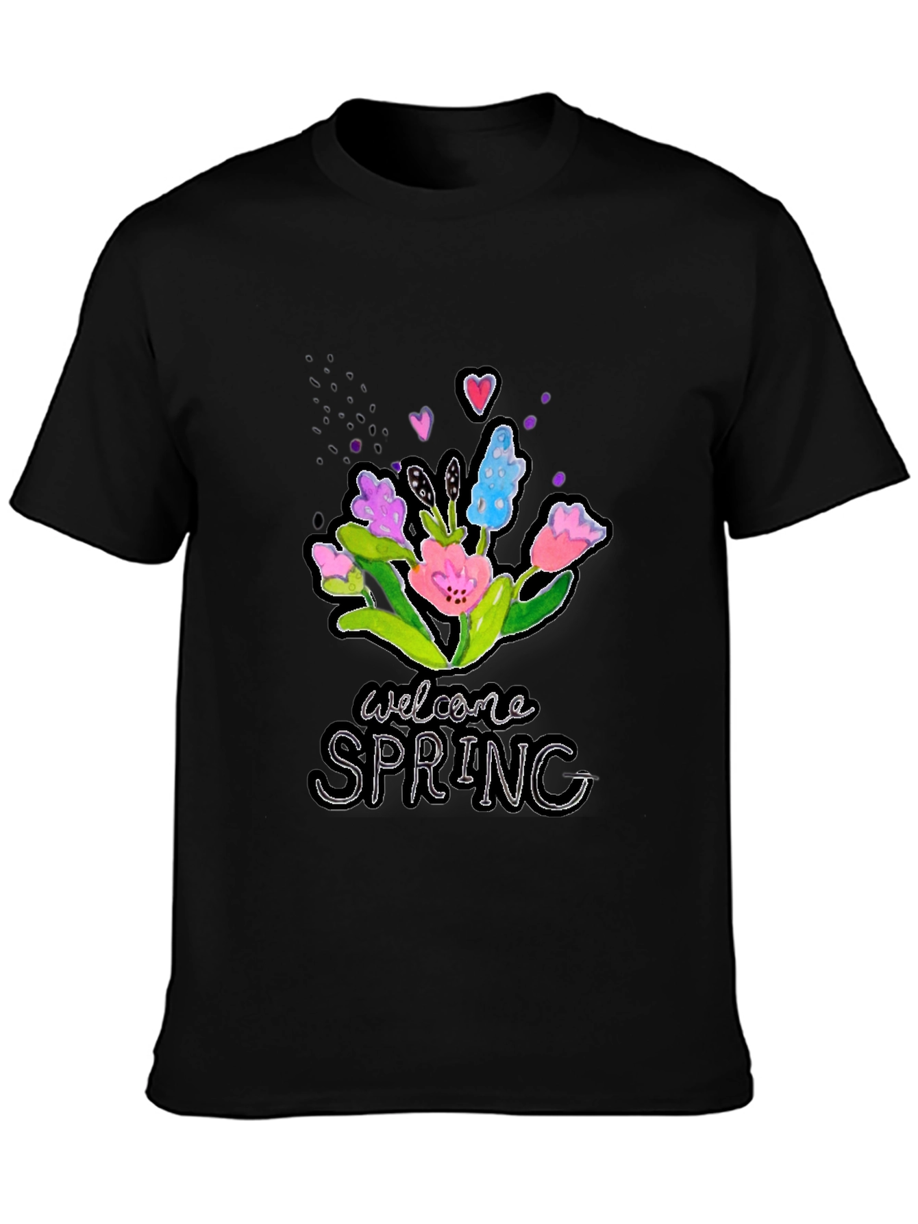 Welcome Spring Floral Graphic T-Shirt