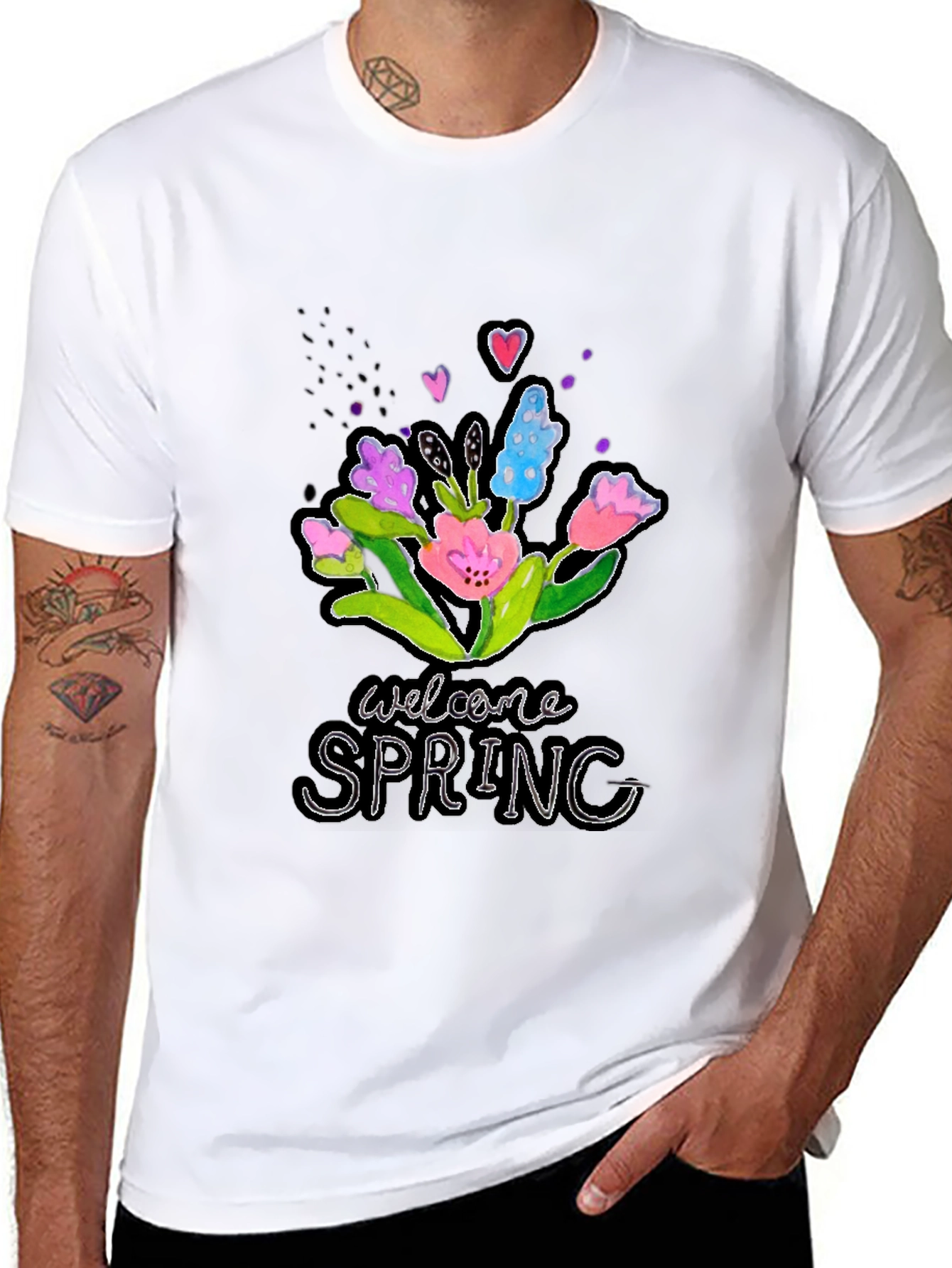 Welcome Spring Floral Graphic T-Shirt