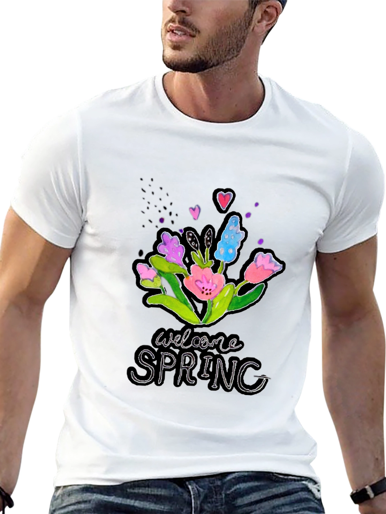 Welcome Spring Floral Graphic T-Shirt