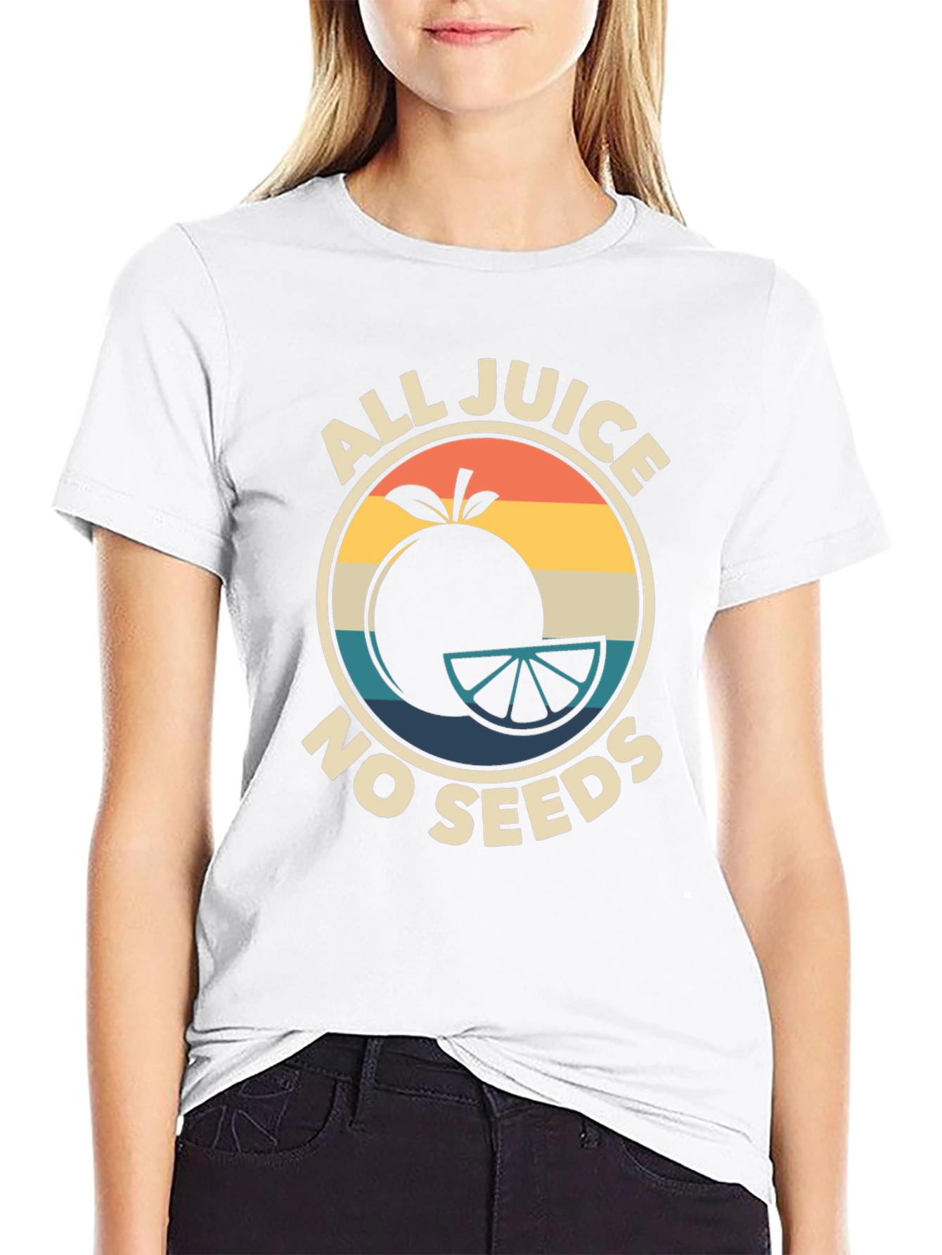 All Juice No Seeds Graphic Tee - Retro Style