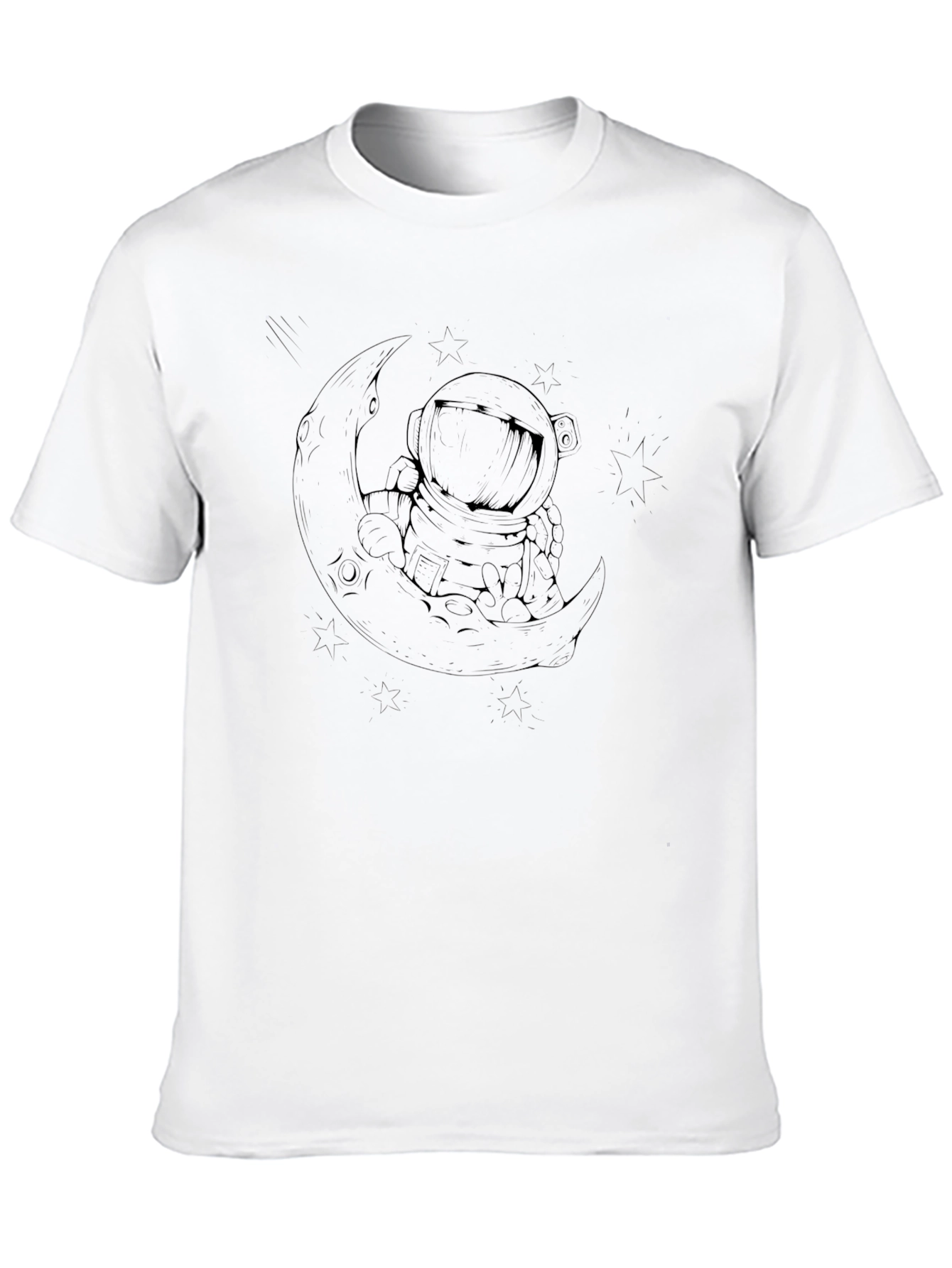 Astronaut Moon T-Shirt - Mens Black Graphic Tee