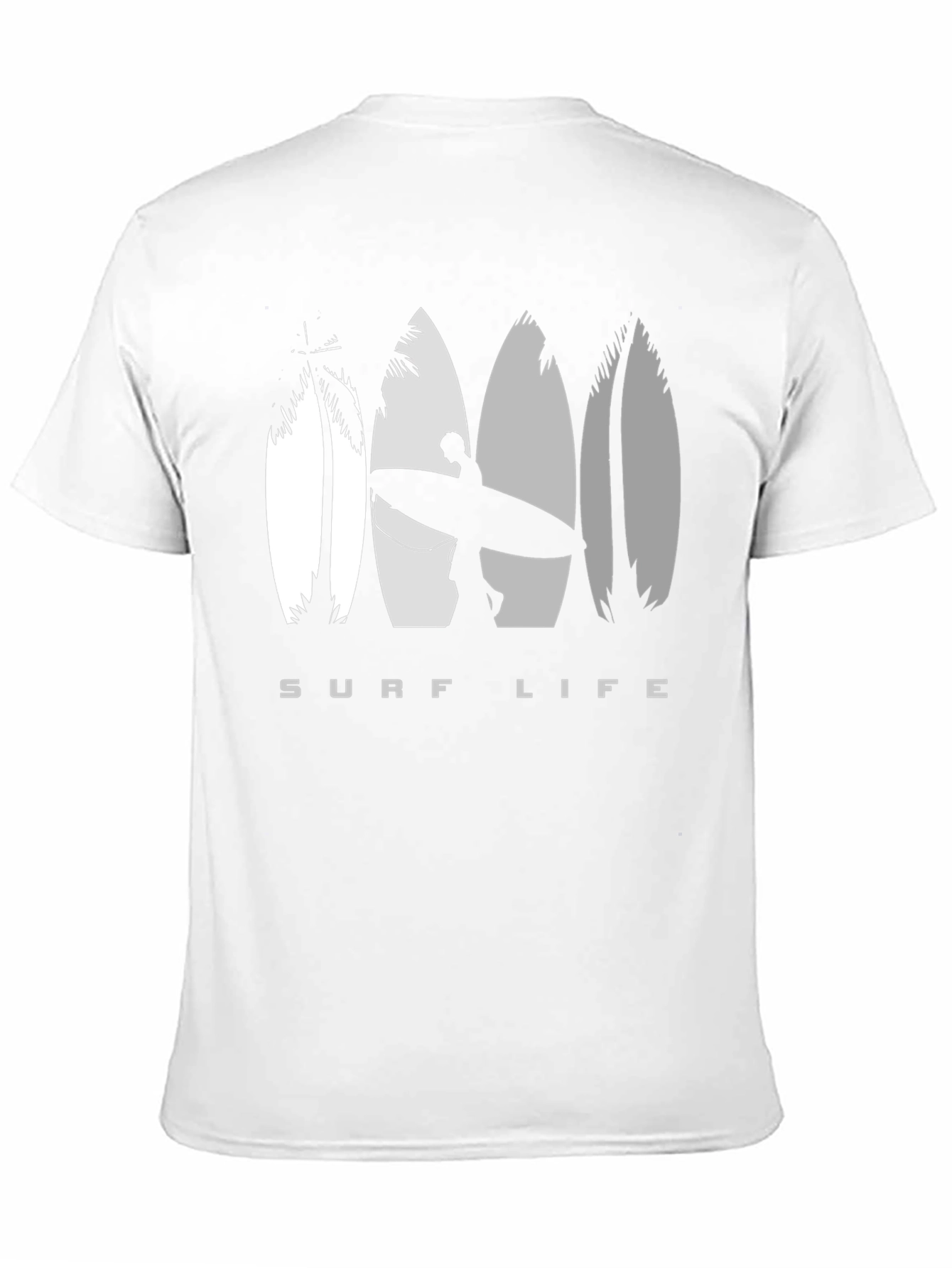 Surf Life Black T-Shirt with Surfboard Design