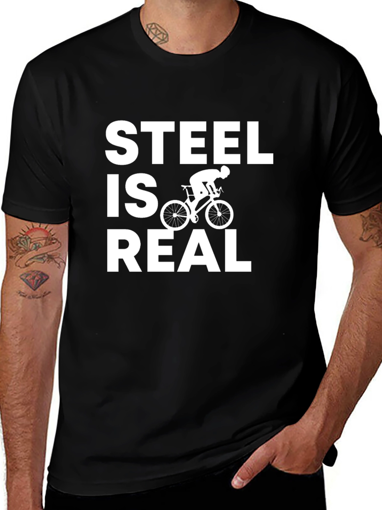 Steel is Real Cycling T-Shirt - Black