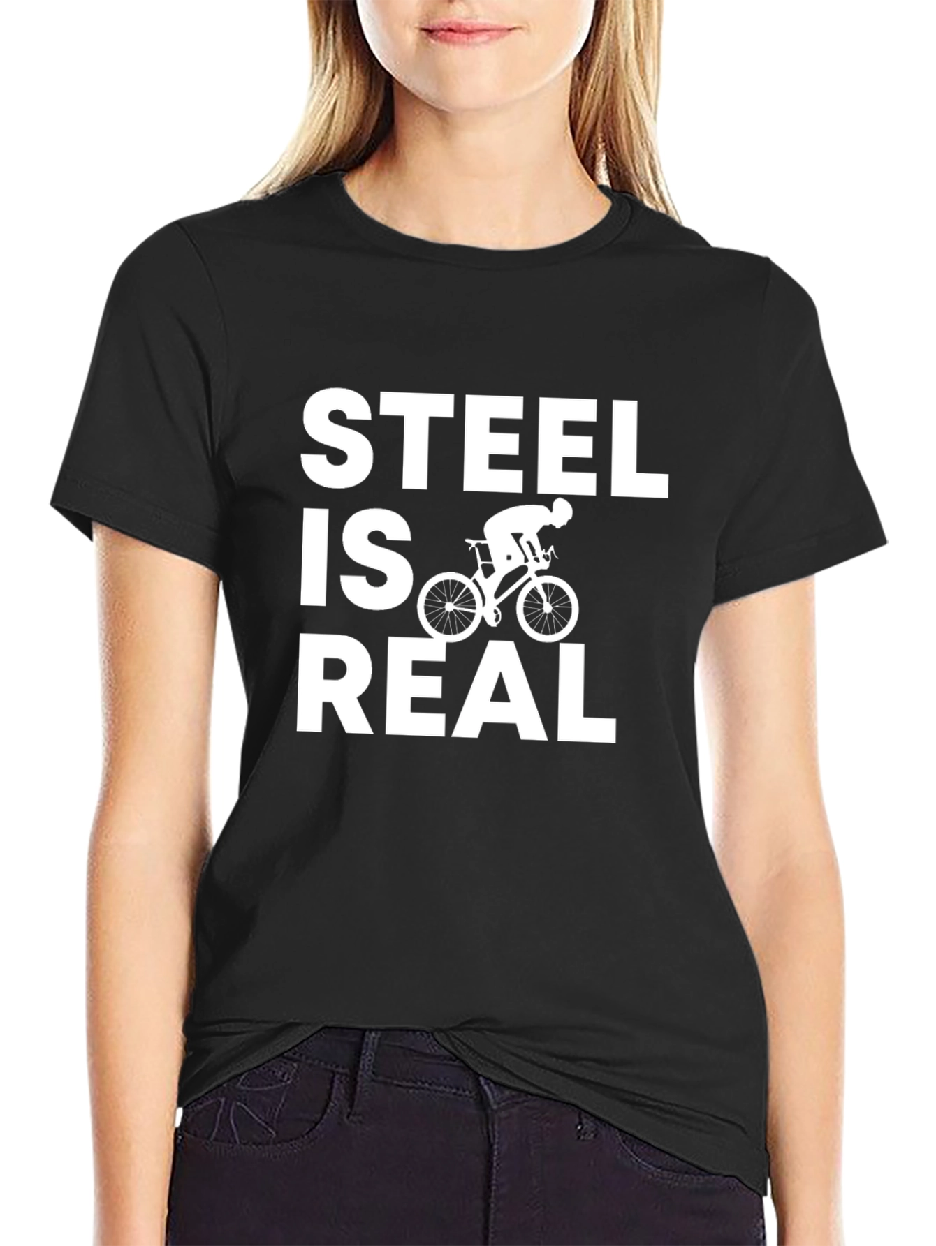 Steel is Real Cycling T-Shirt - Black