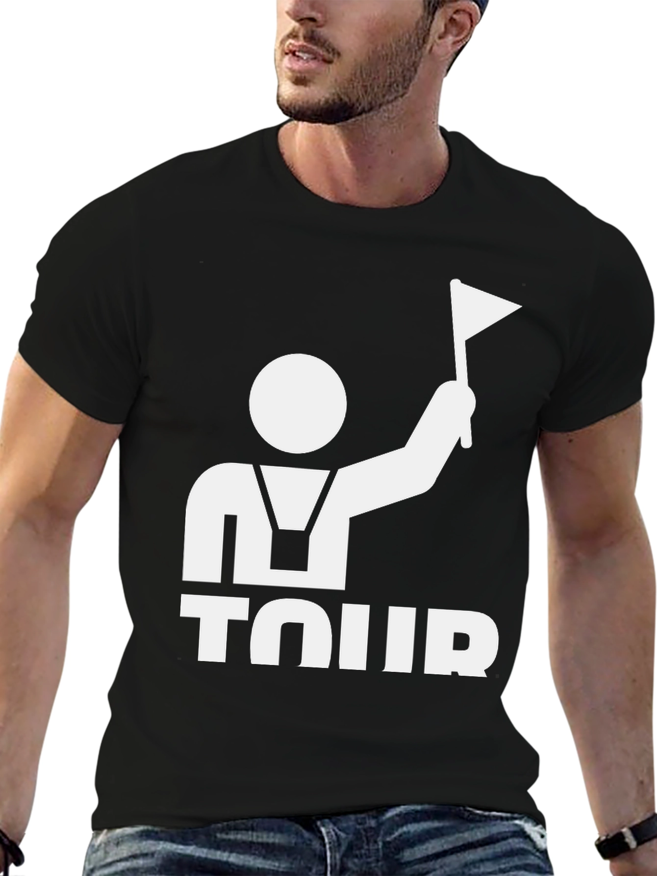 Tour Guide Graphic Tee - Black Cotton T-Shirt